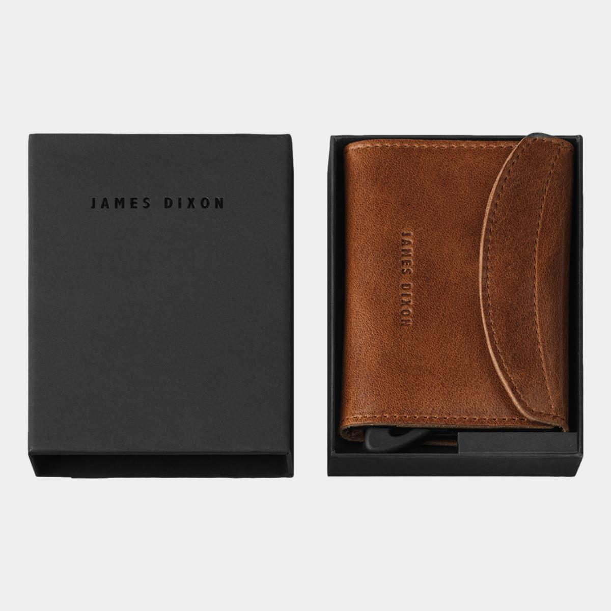 jd0108 james dixon grande classic havana brown coin pocket wallet box