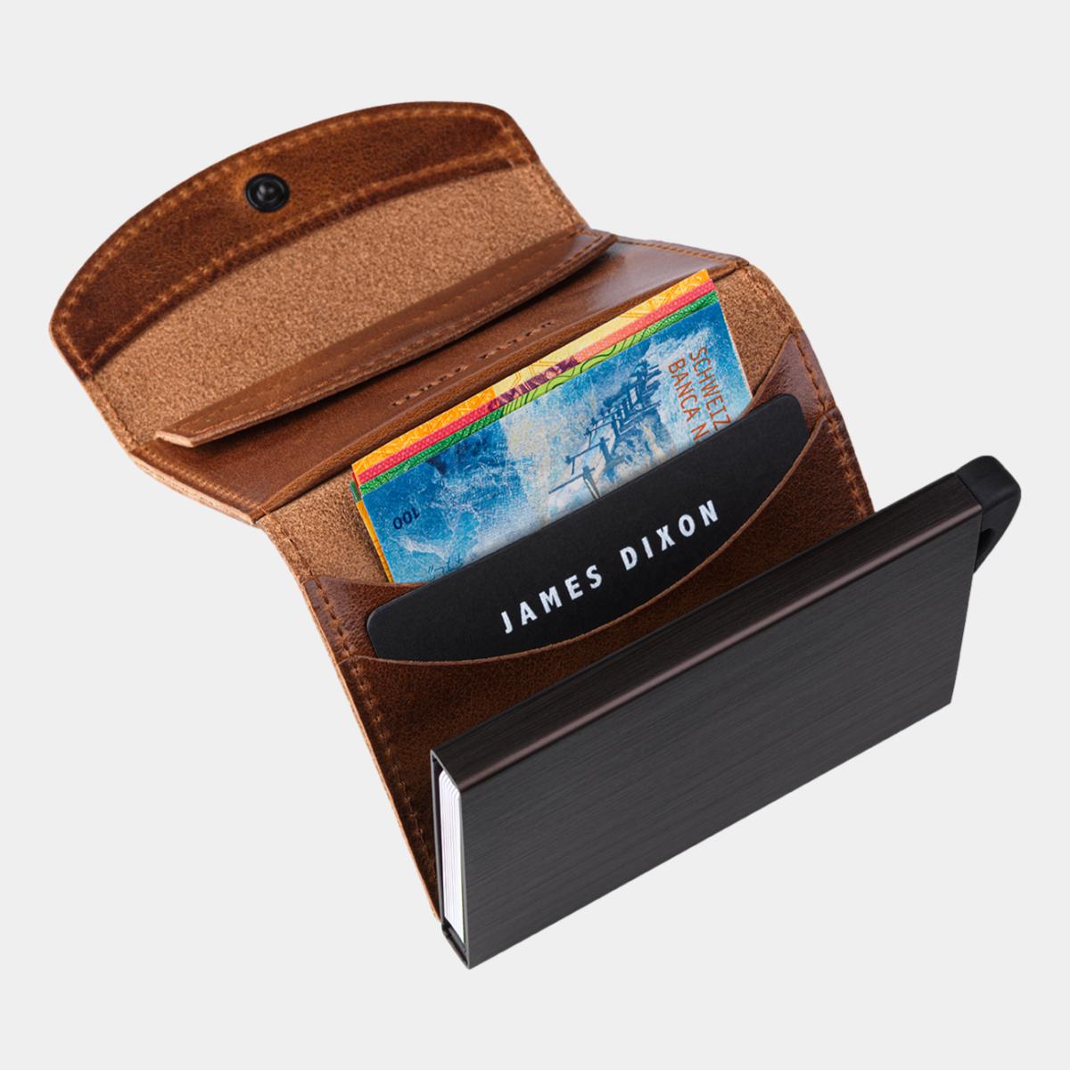 jd0108 james dixon grande classic havana brown coin pocket wallet notes