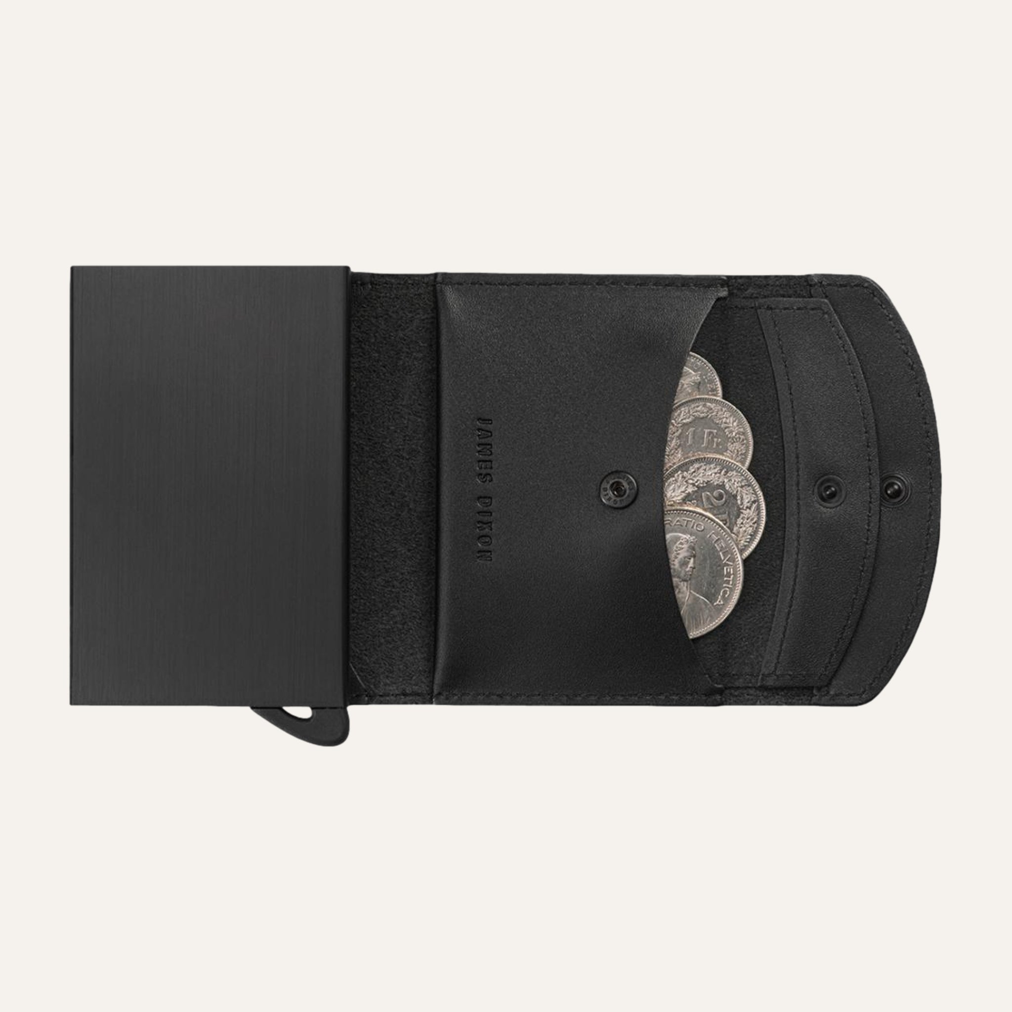 Black - One - Coin Pocket - Flap - Wallet