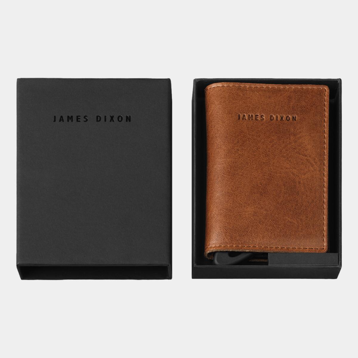 jd0116 james dixon puro classic havana brown coin pocket wallet box