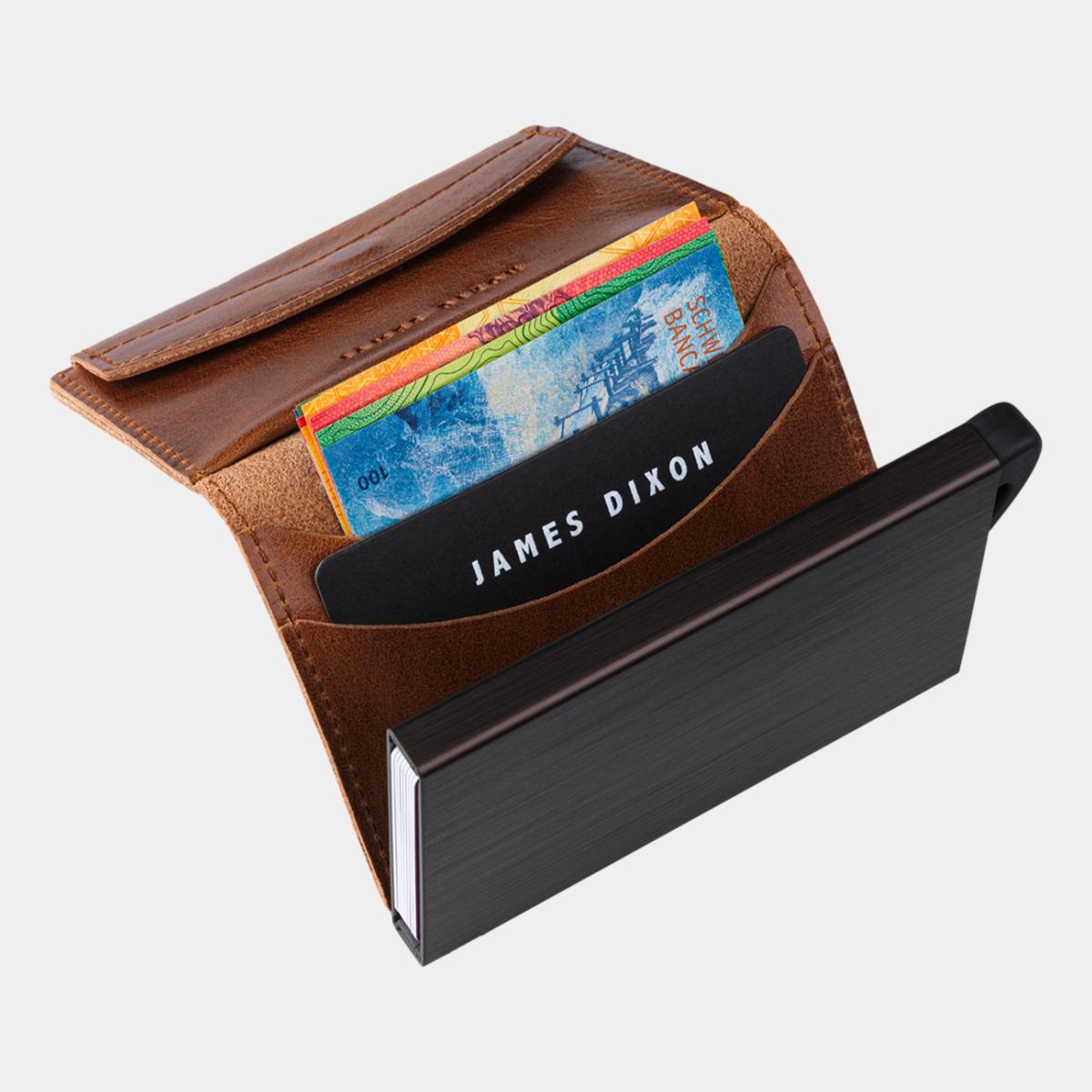 jd0116 james dixon puro classic havana brown coin pocket wallet notes
