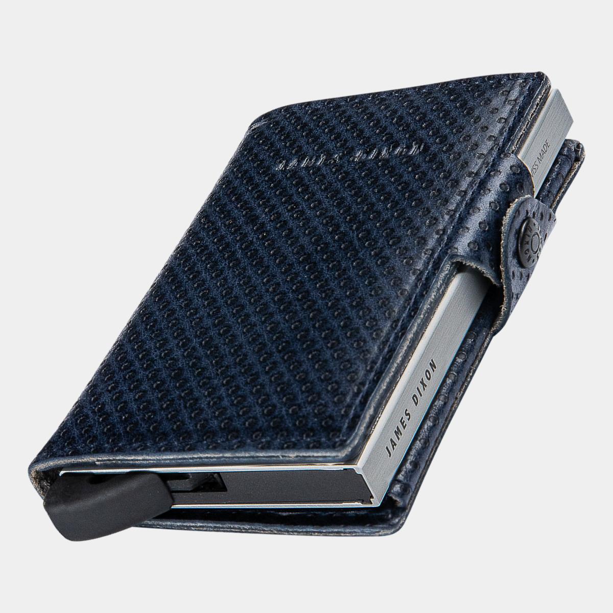James Dixon Slim RFID Wallet, Blue, Racing, Coin Pocket, Snap