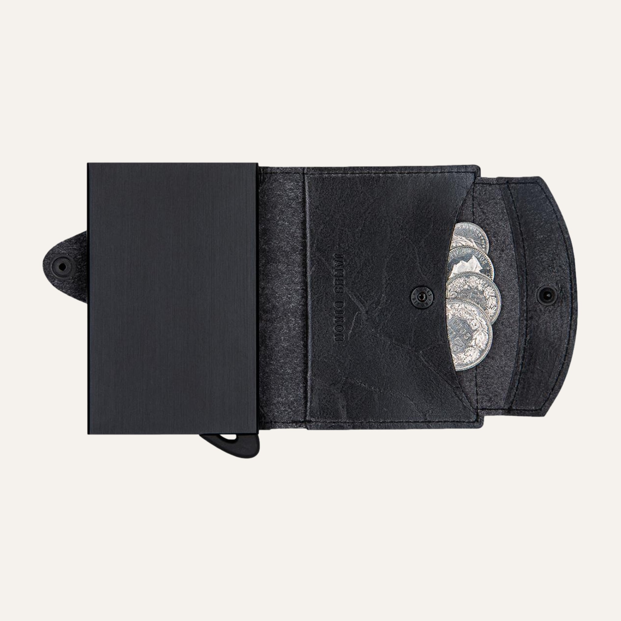All Black - Raw - Monnaie - Bouton - Porte-cartes