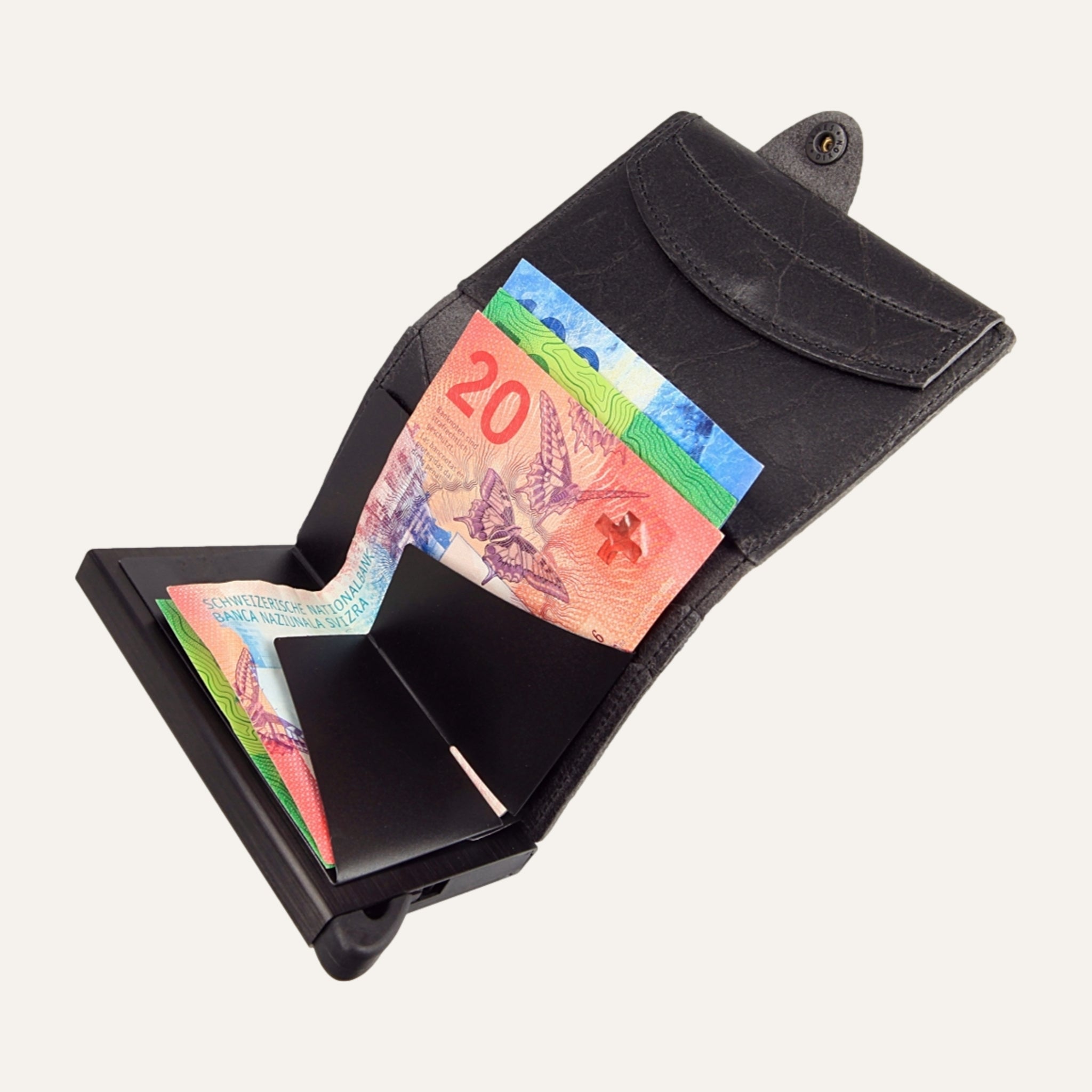 All Black - Raw - Monnaie - Bouton - Porte-cartes