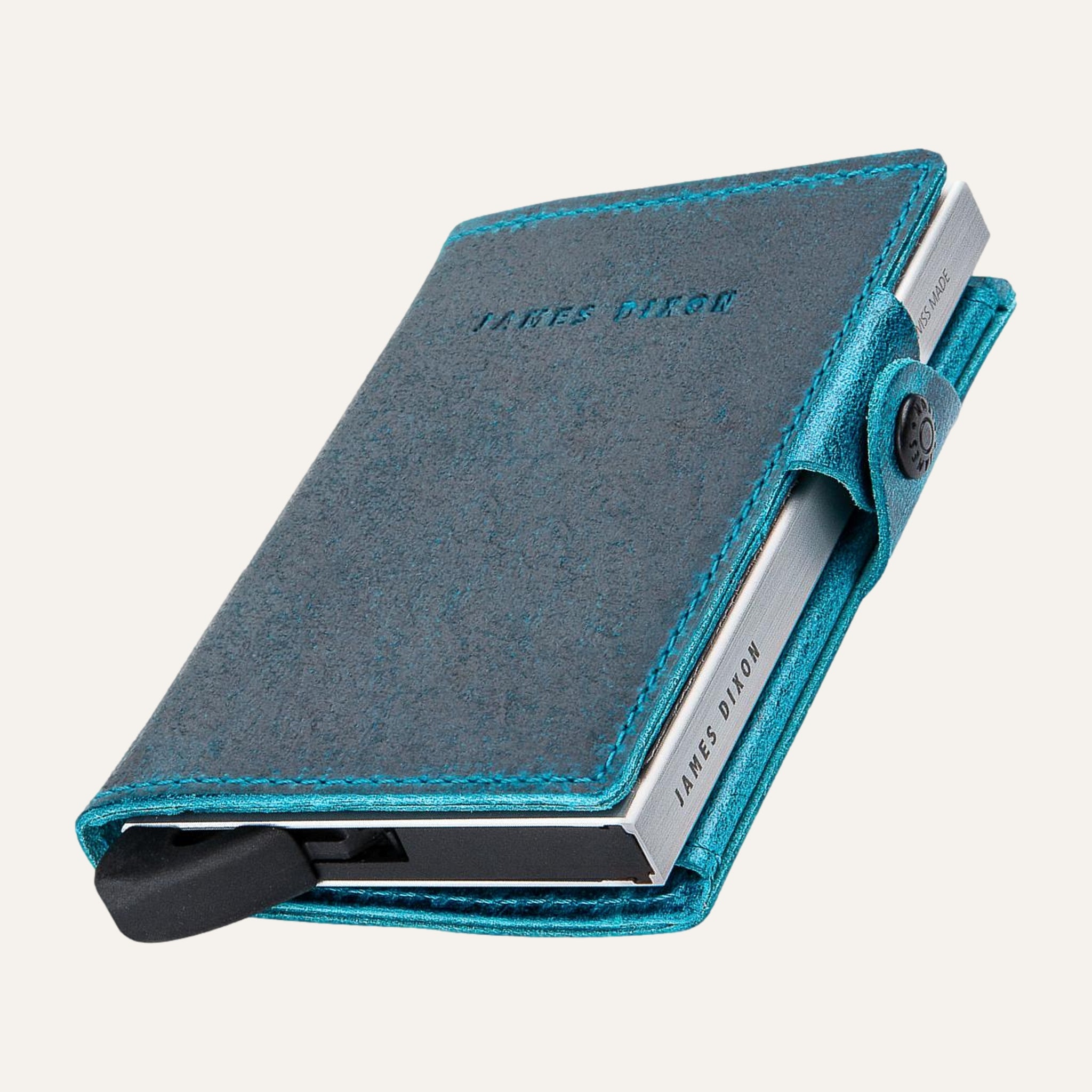 Blue - Raw - Münzfach - Knopf - Portemonnaie
