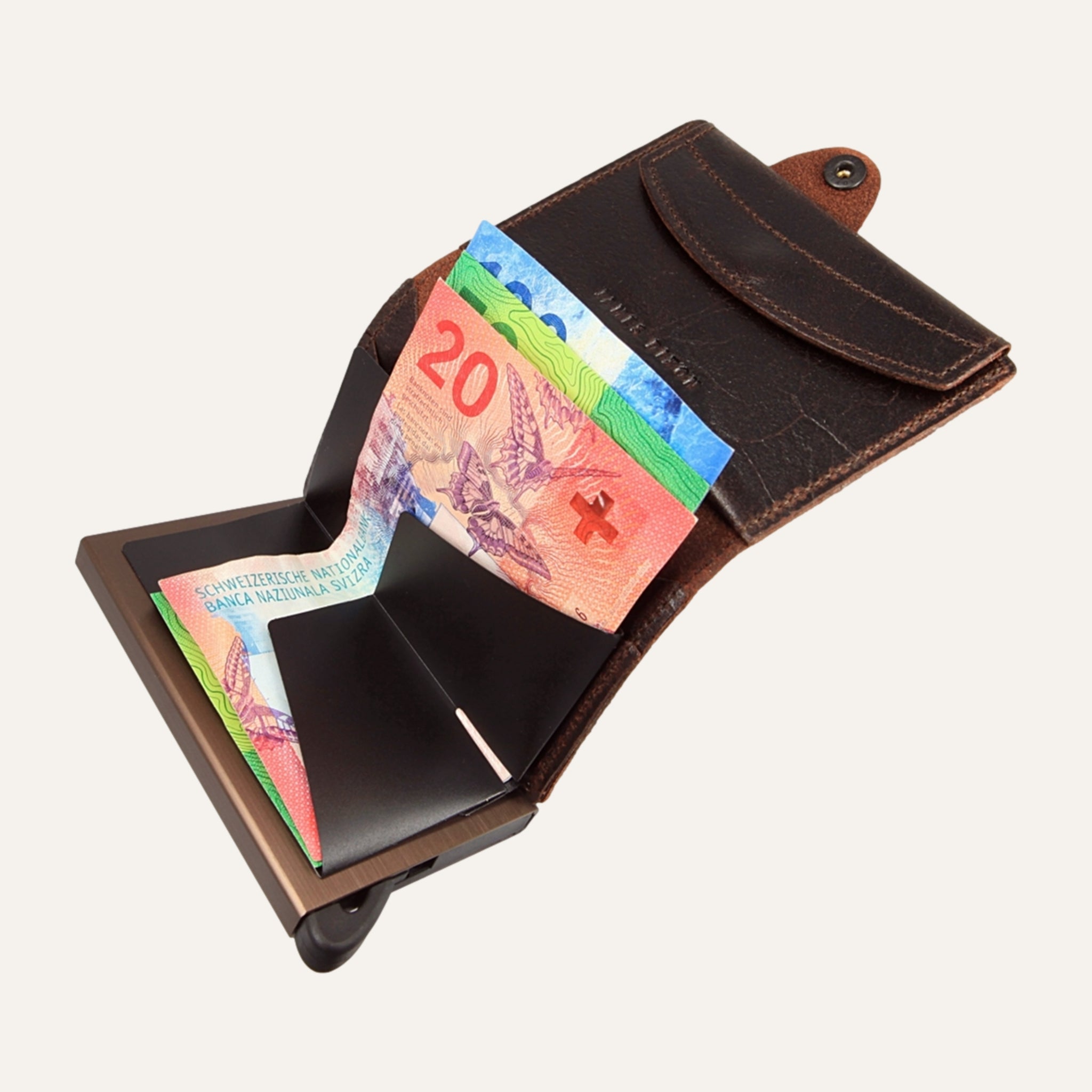 Dark Brown Tobacco - Raw - Coin Pocket - Snap - Wallet