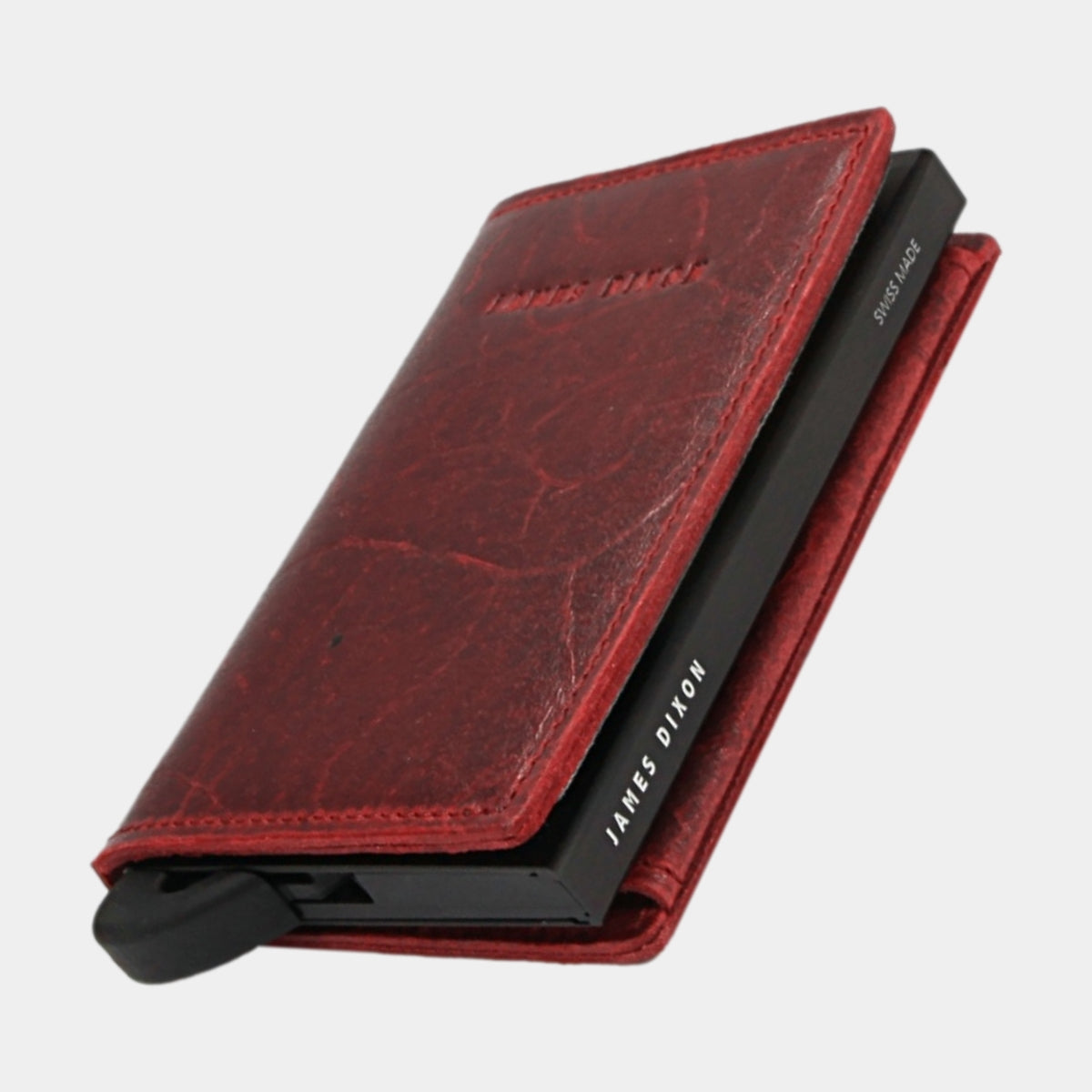 James Dixon Slim RFID Wallet, Red, Raw, Coin Pocket