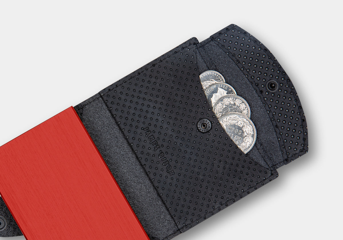 James Dixon Slim RFID Wallet, Black/Red, Racing, Coin Pocket, Snap