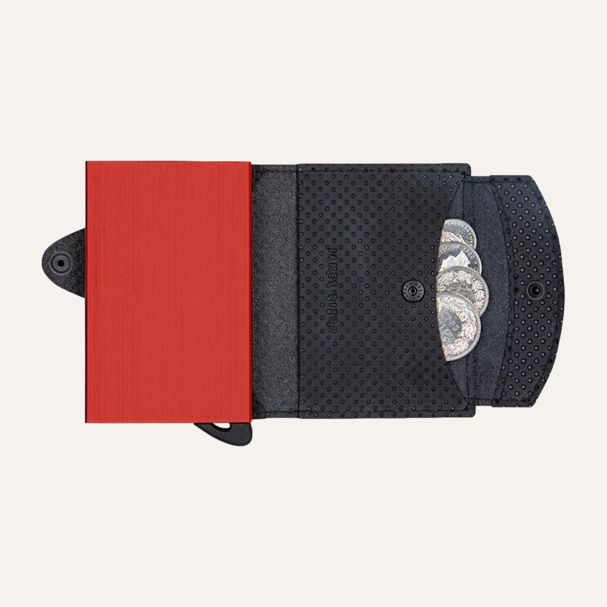 Black/Scarlet - Racing - Münzfach - Knopf - Portemonnaie