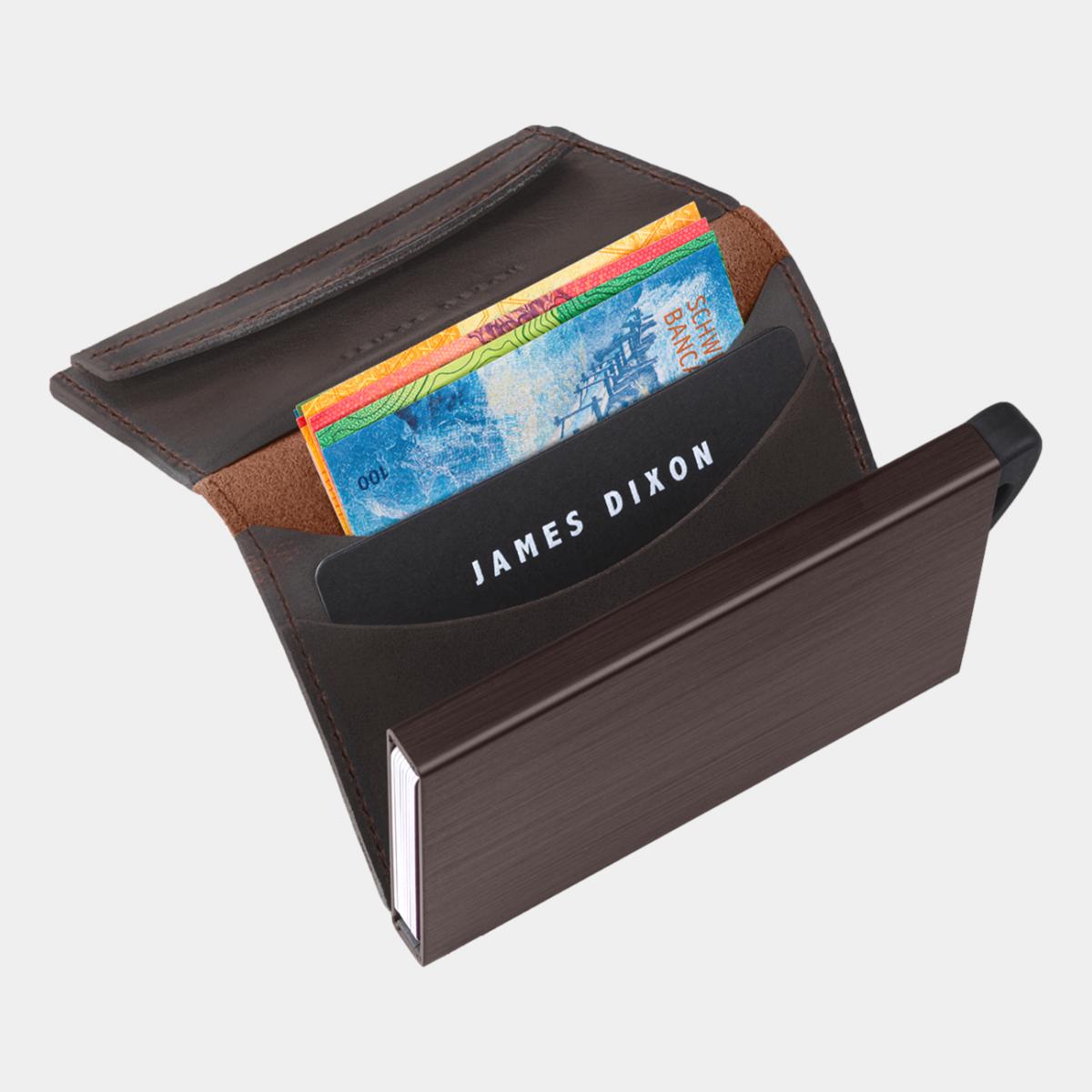 jd0236 james dixon puro vintage cacao brown coin pocket wallet notes