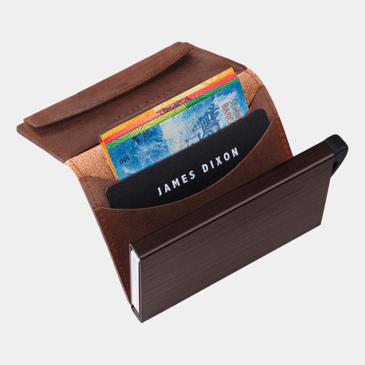 jd0237 james dixon puro vintage havana brown coin pocket wallet notes
