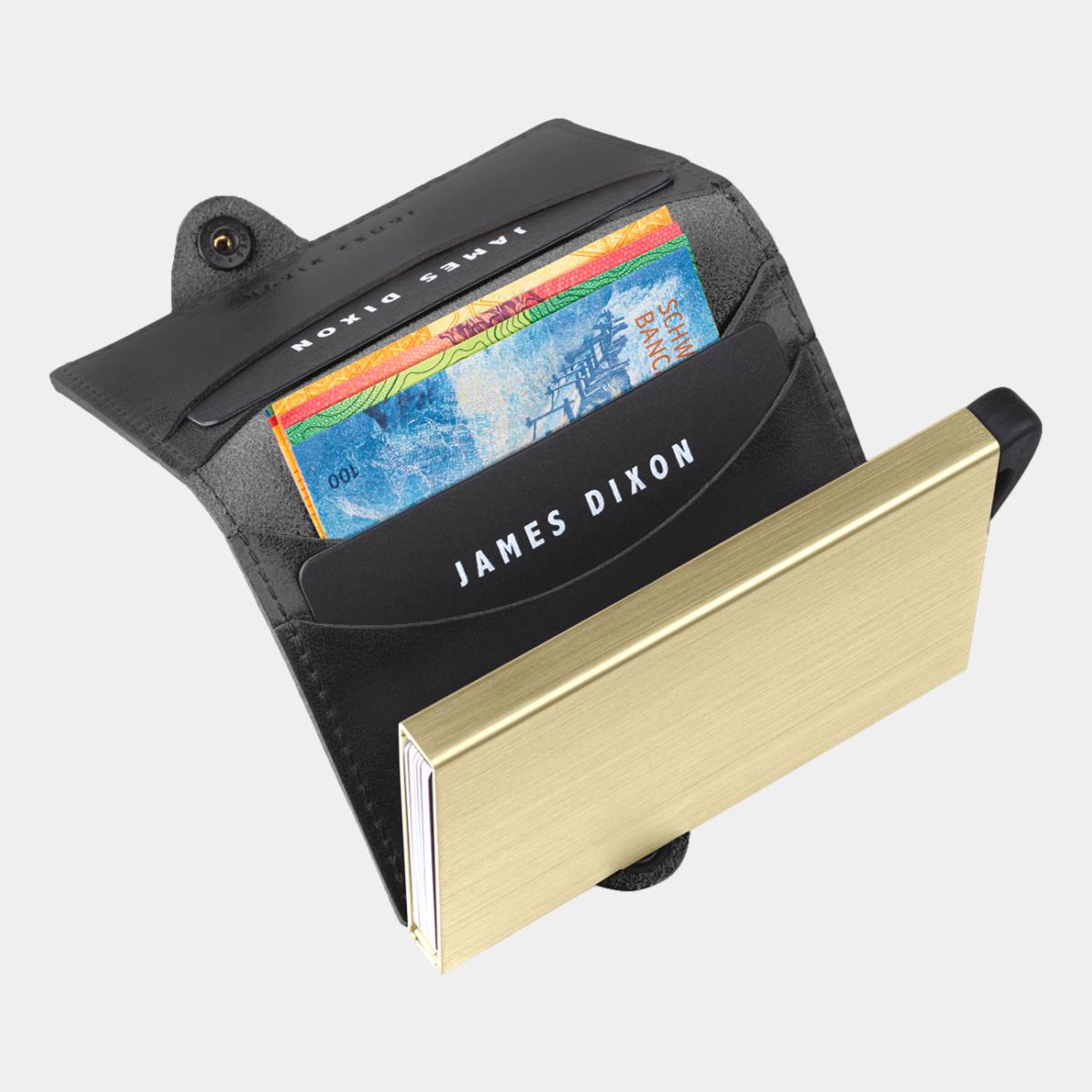 jd0240 james dixon boton vintage black gold wallet notes