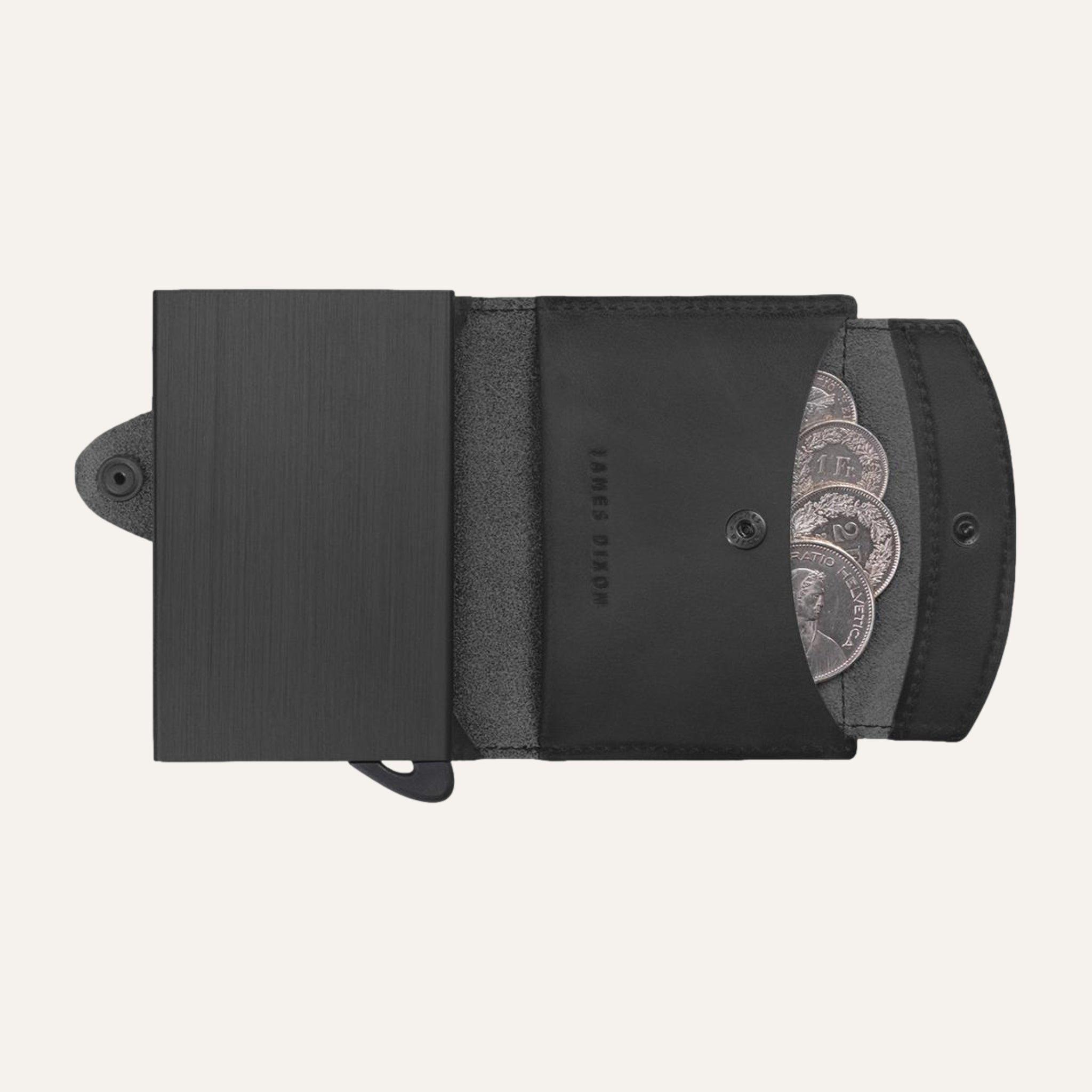 All Black - Vintage - Münzfach - Knopf - Portemonnaie