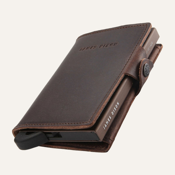 財布・ケース・小物入れ TANDEY vintage brown leather wallet James Dixon Slim RFID Wallet, Dark Brown, Vintage, Coin Pocket, Snap