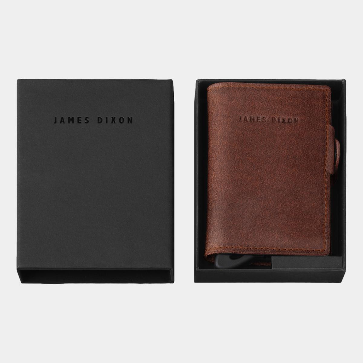jd0247 james dixon boton vintage havana brown coin pocket wallet box