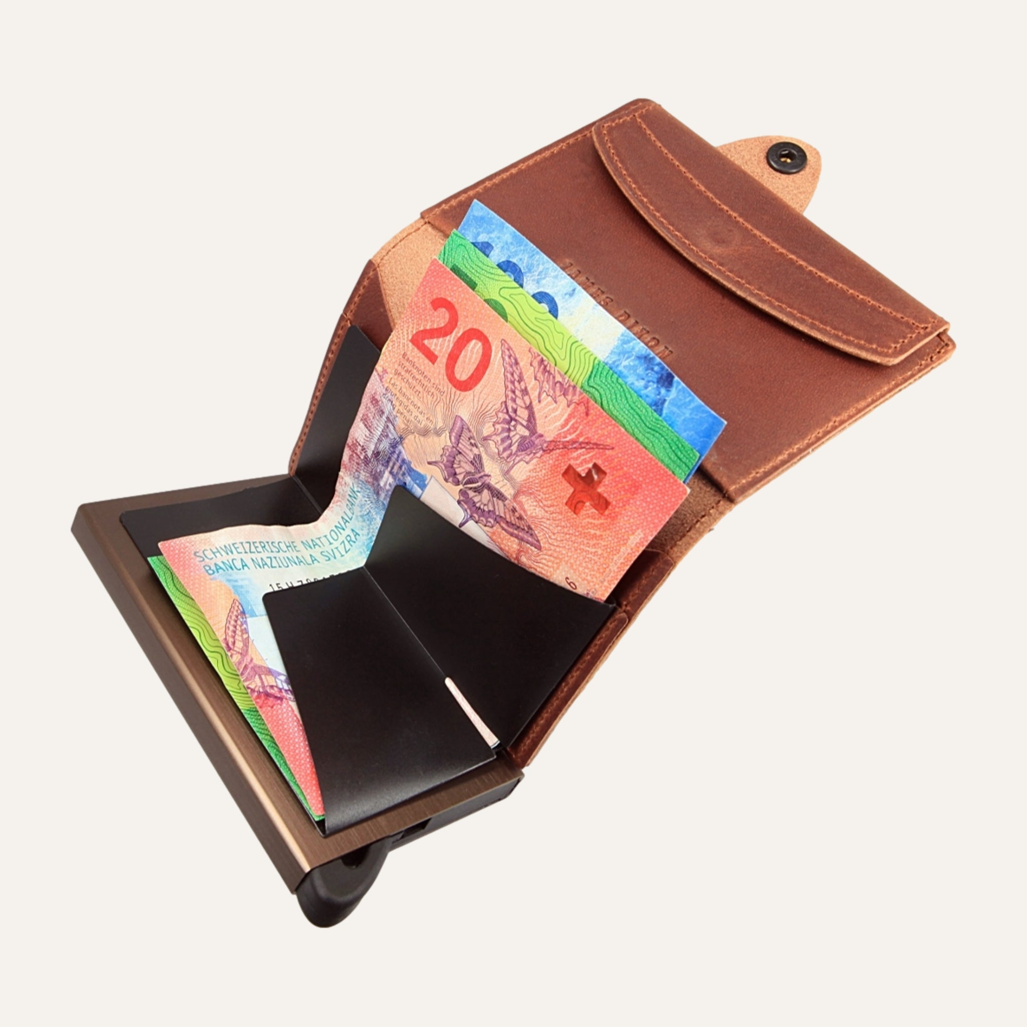 Brown Havana - Vintage - Coin Pocket - Snap - Wallet