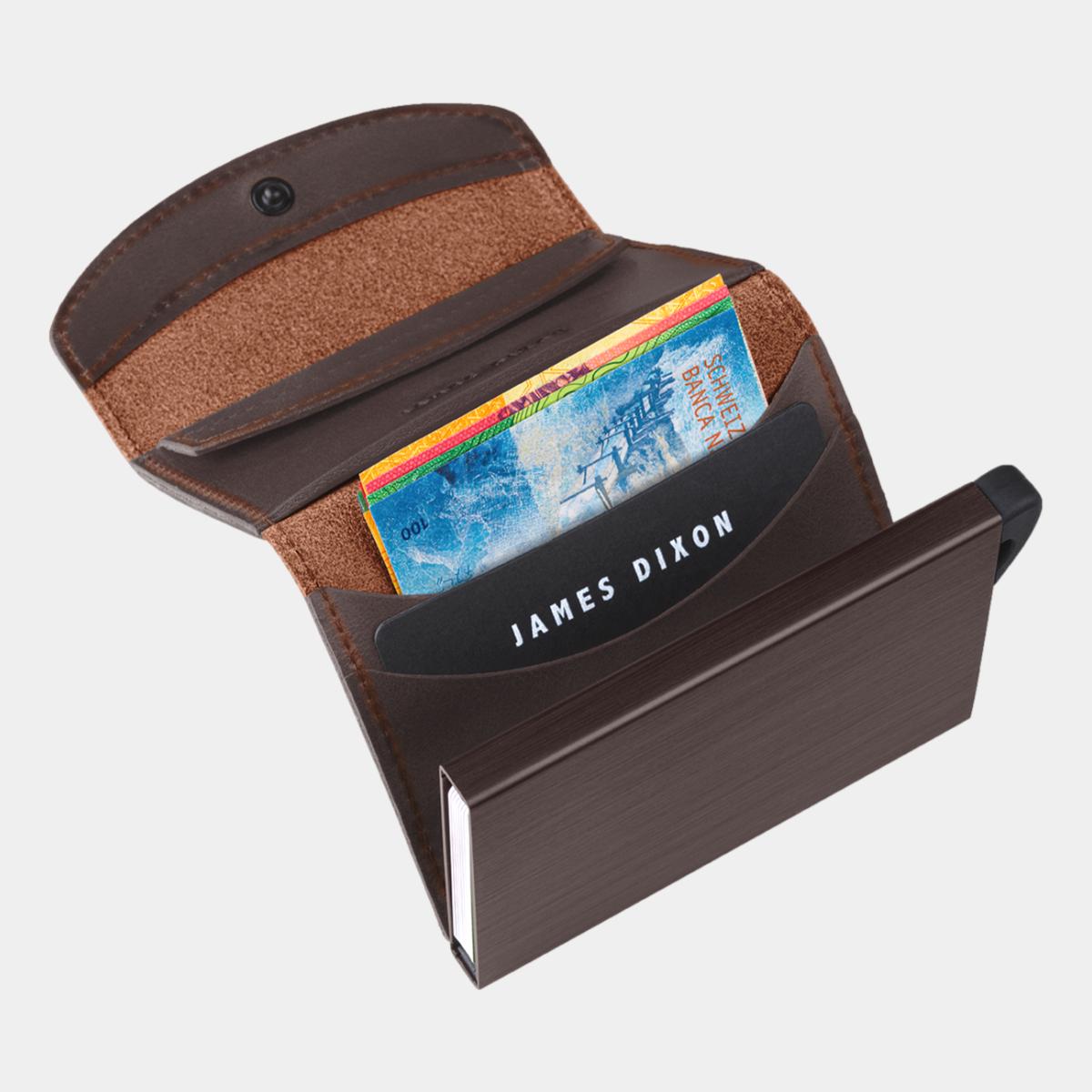 jd0251 james dixon grande vintage cacao brown coin pocket wallet notes