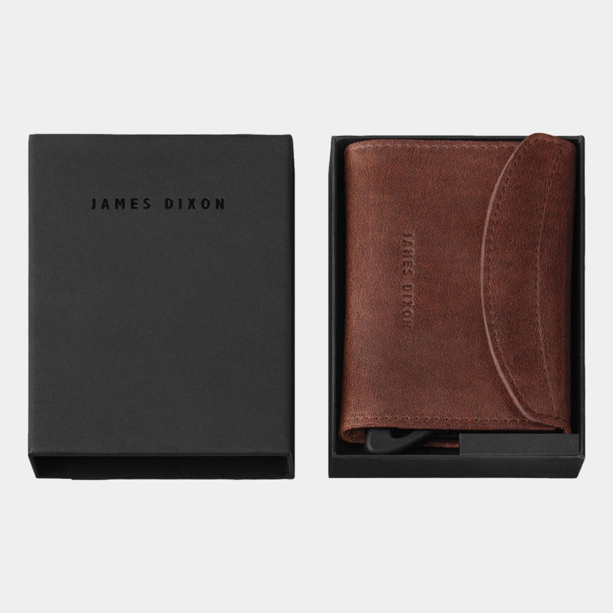 jd0252 james dixon grande vintage havana brown coin pocket wallet box
