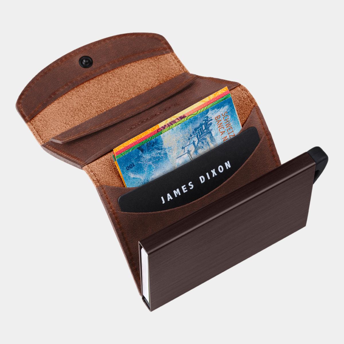 jd0252 james dixon grande vintage havana brown coin pocket wallet notes