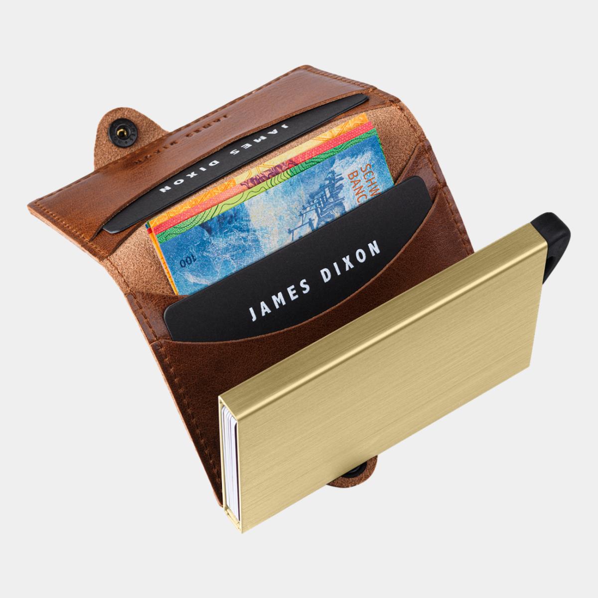 jd0265 james dixon boton classic havana brown gold wallet notes