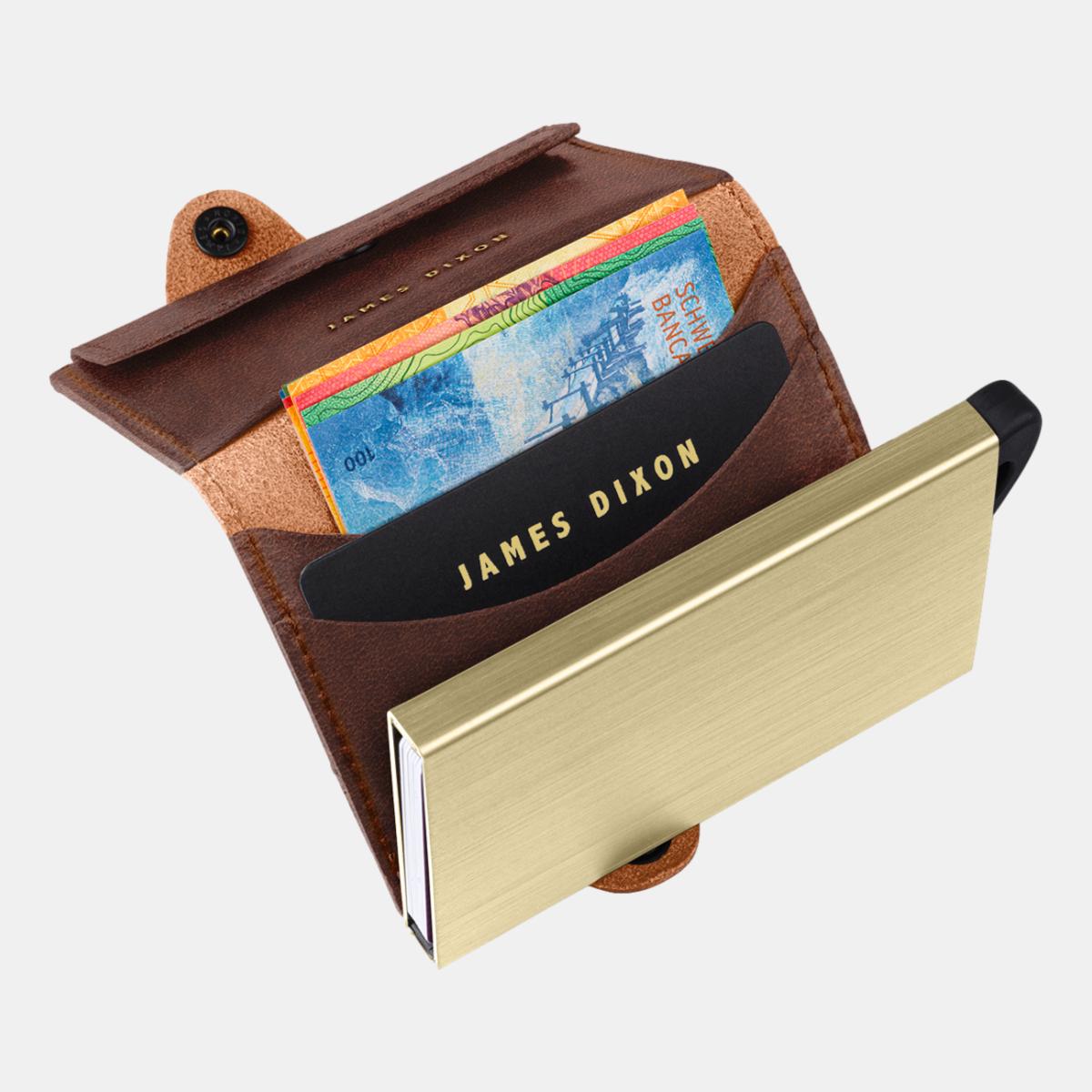 jd0267 james dixon boton classic havana brown gold coin pocket wallet notes