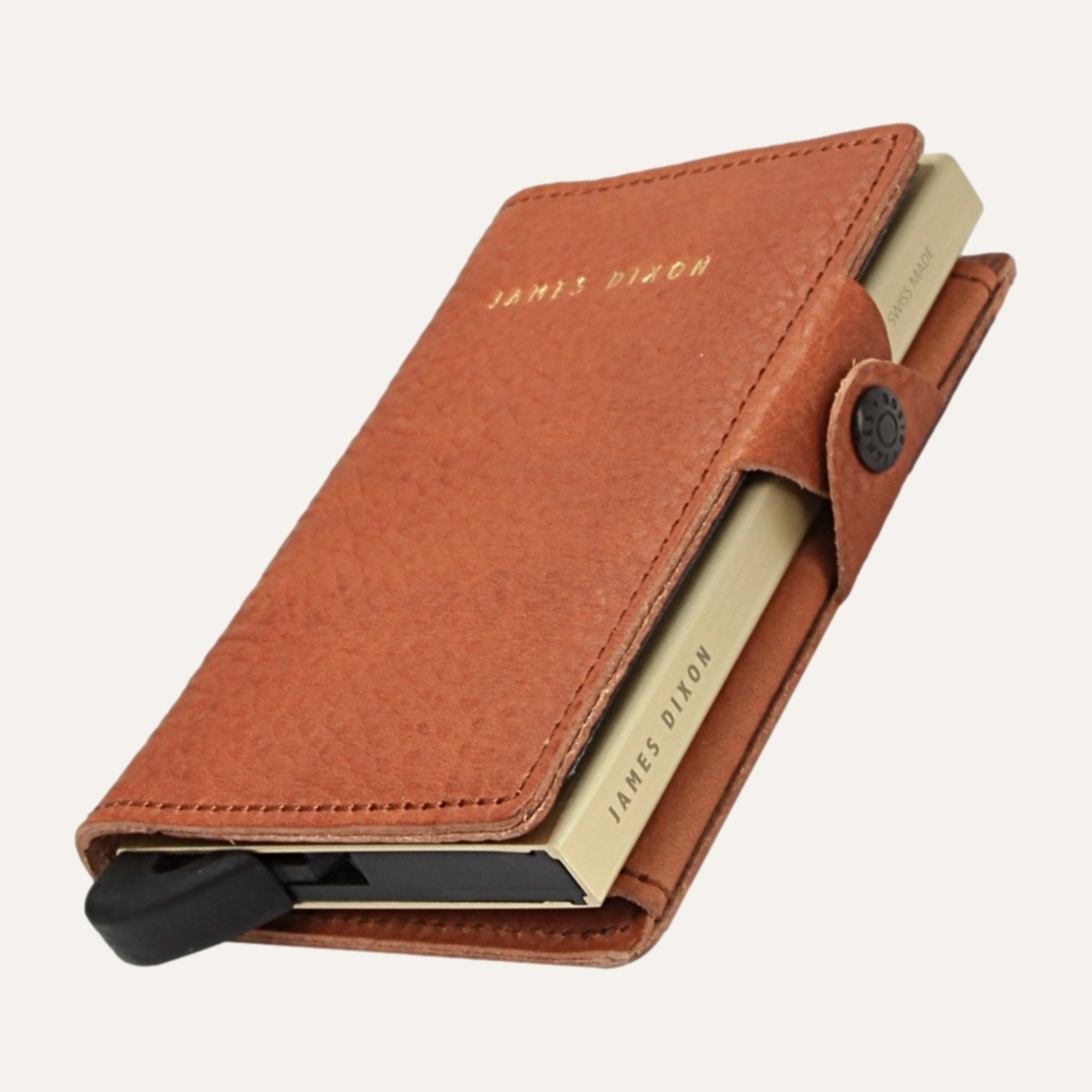 Havana Brown/Gold - Grace - Münzfach - Knopf - Portemonnaie