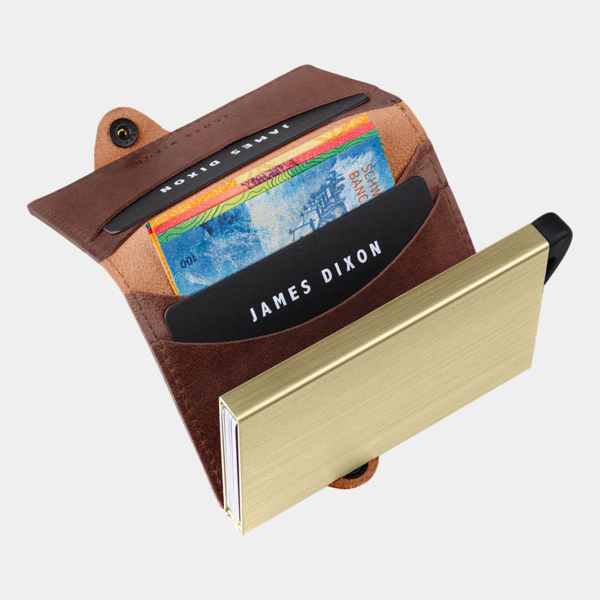 jd0270 james dixon boton vintage havana brown gold wallet notes