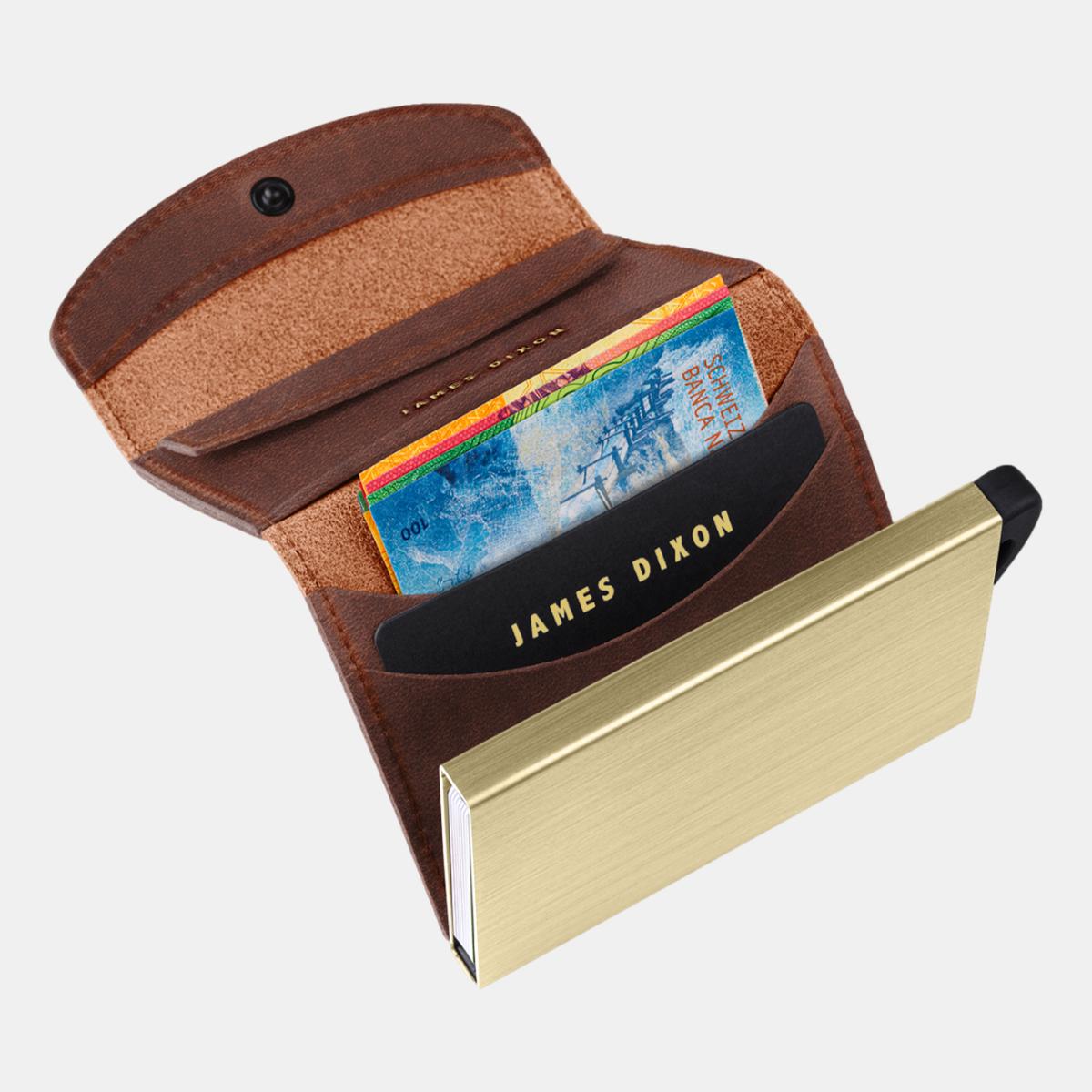 jd0271 james dixon grande classic havana brown gold coin pocket wallet notes