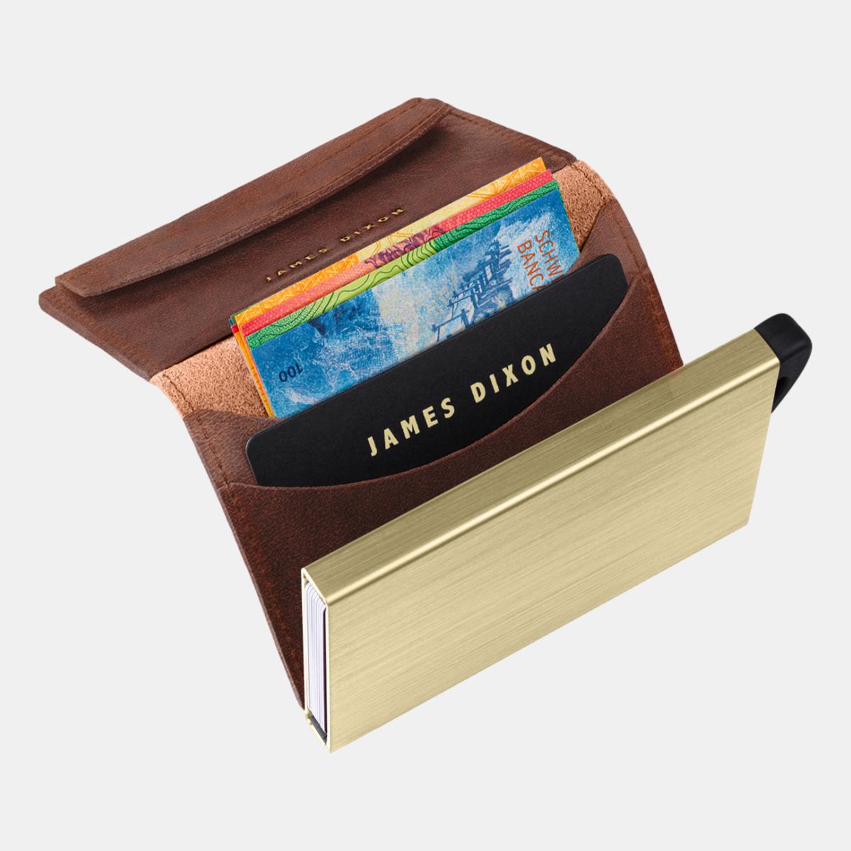 jd0276 james dixon puro classic havana brown gold coin pocket wallet notes