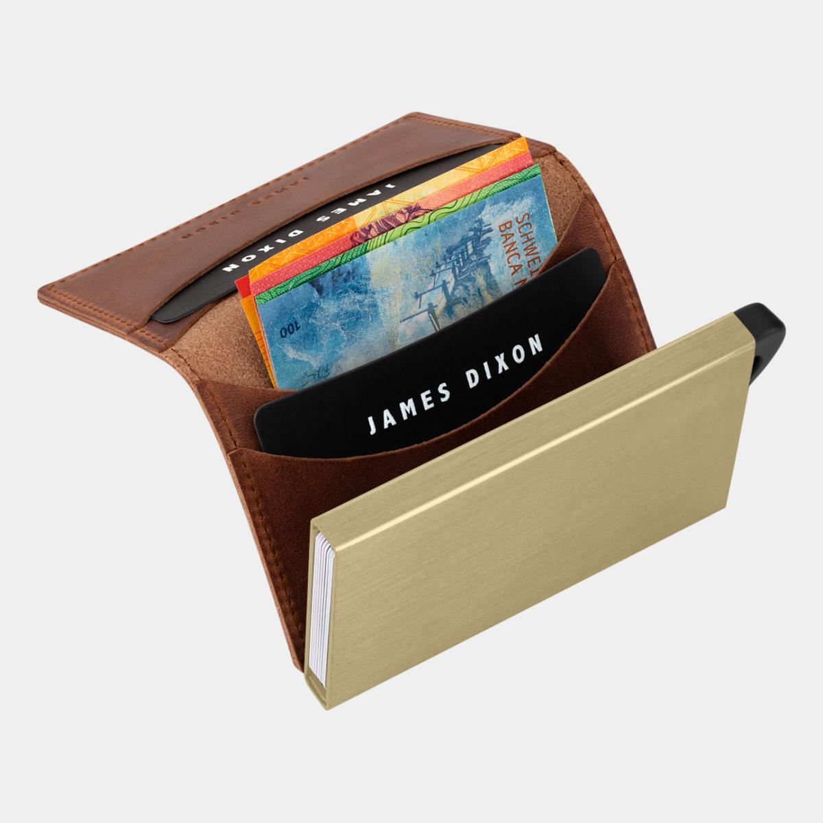 jd0279 james dixon puro vintage havana brown gold wallet notes