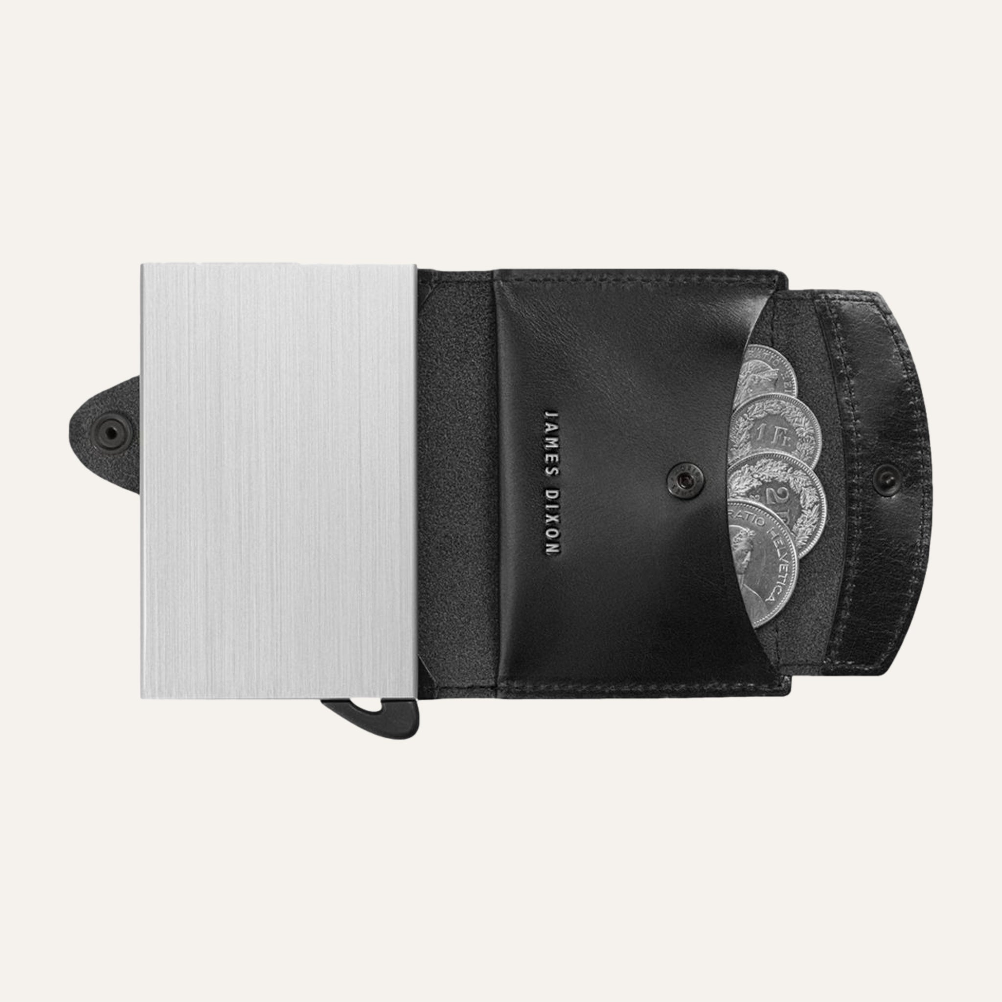 Black/Silver - Classic - Coin Pocket - Snap - Wallet