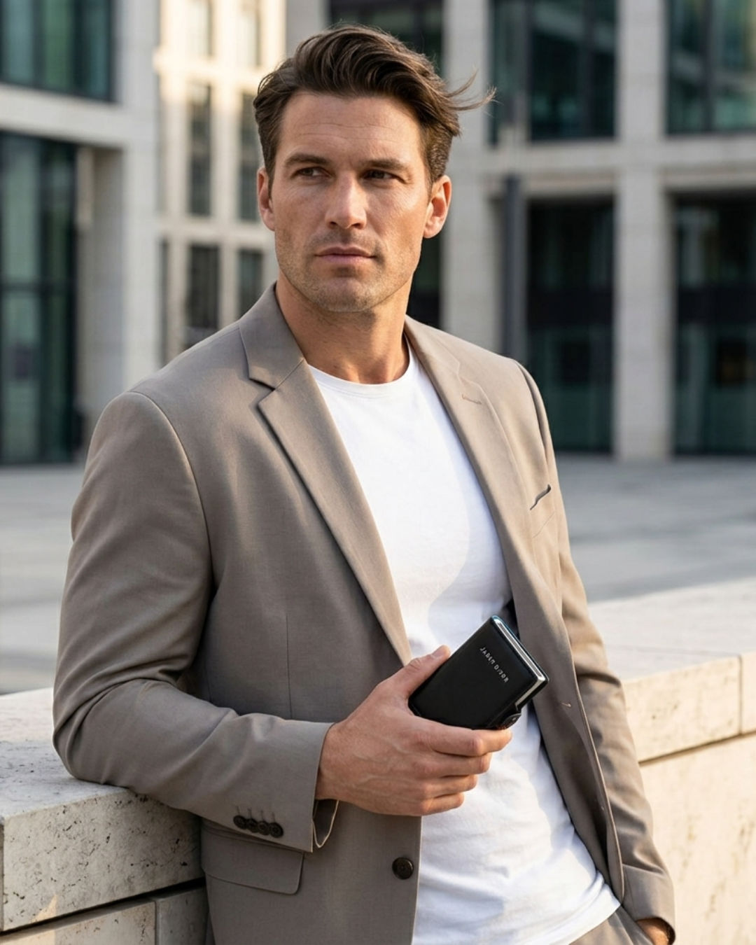 James Dixon Slim RFID Wallet, Black/Silver, One, Snap