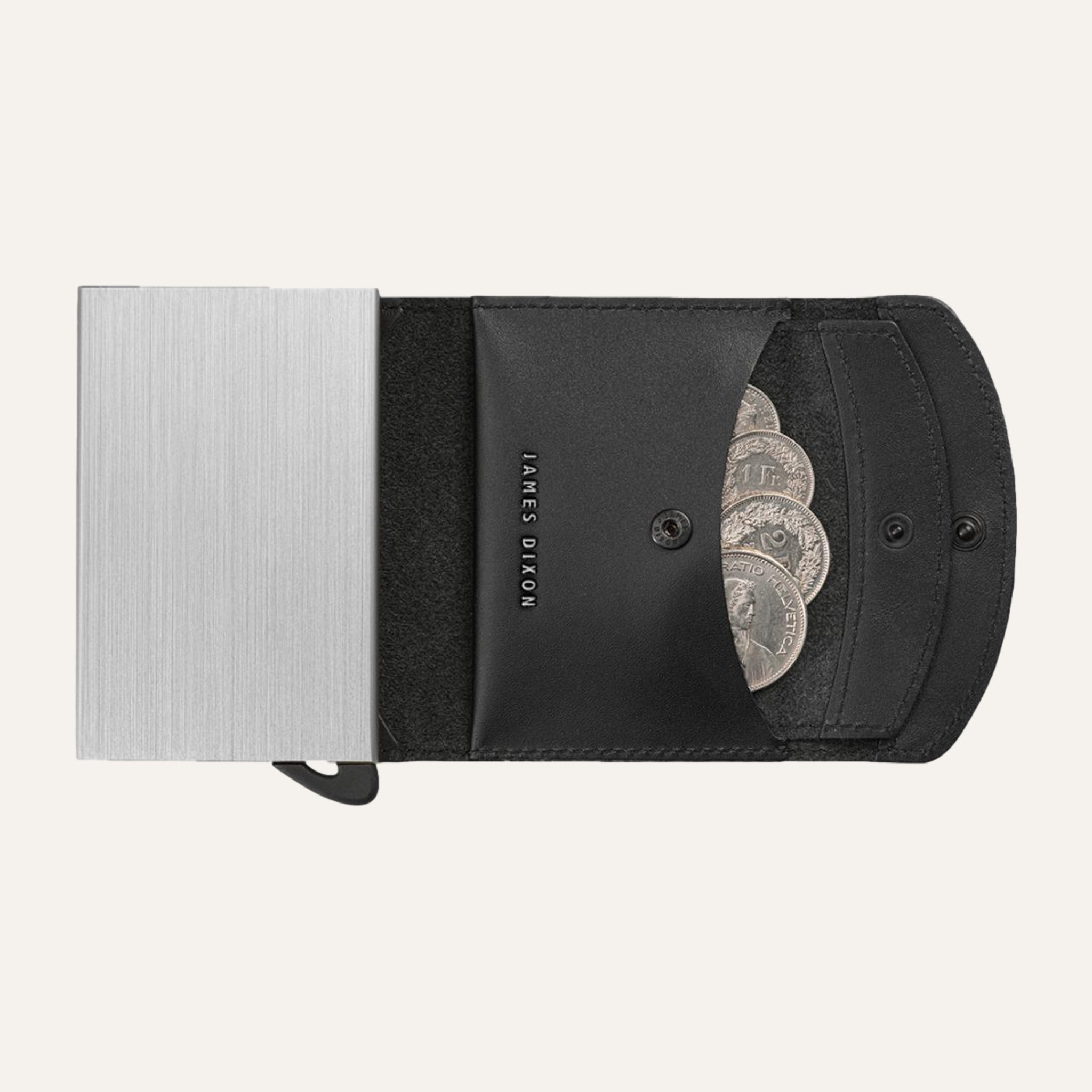 Black/Silver - One - Coin Pocket - Flap - Wallet
