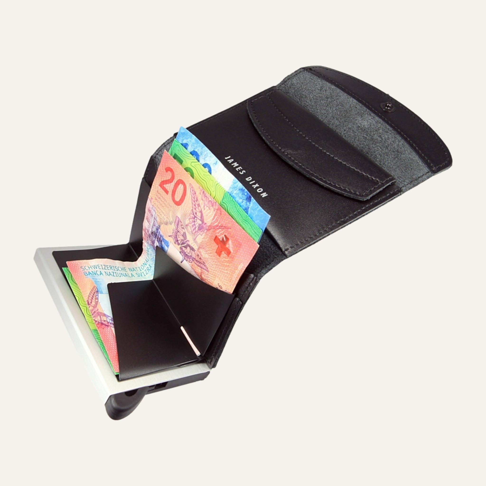 Black/Silver - One - Coin Pocket - Flap - Wallet