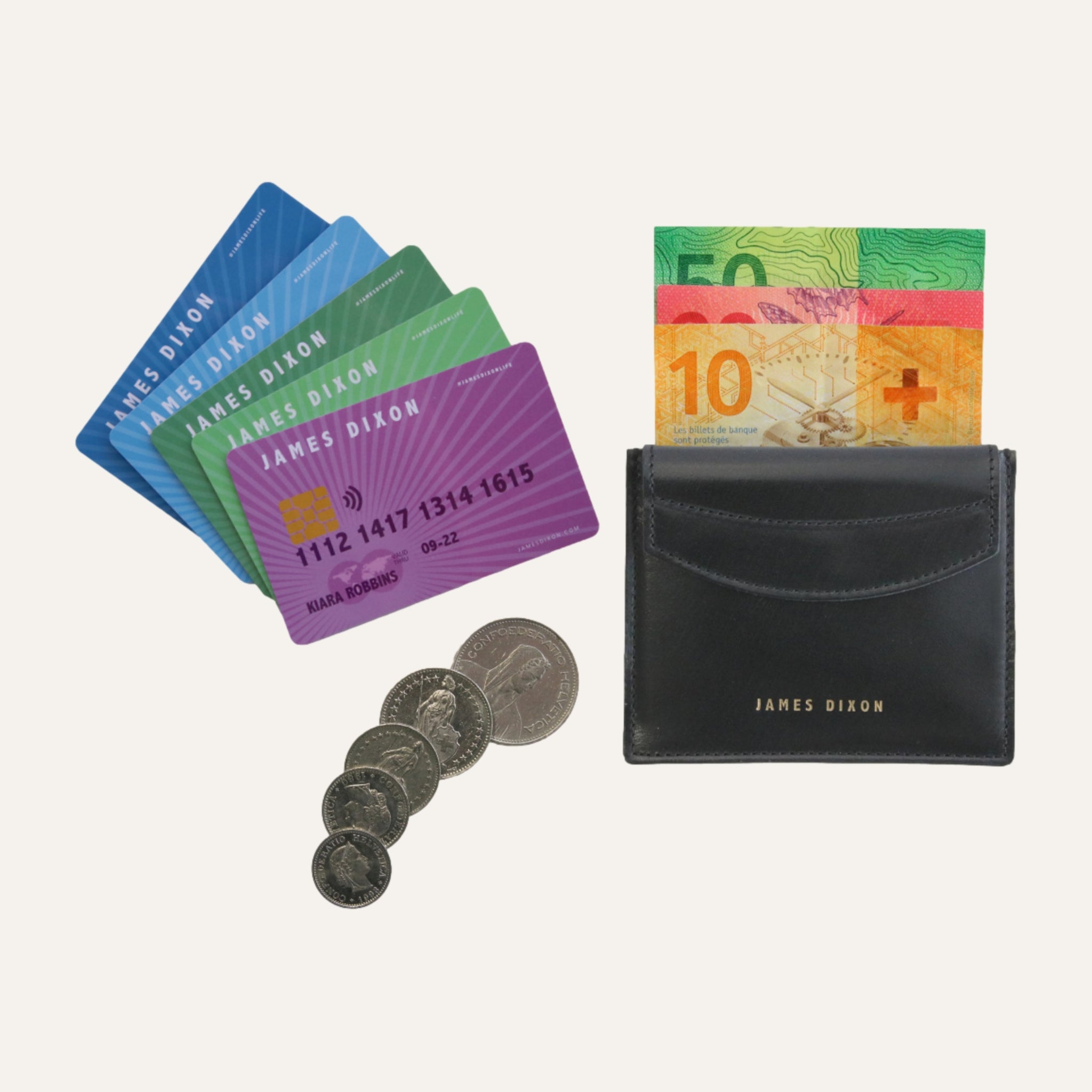 Black - Classic - Coin Pocket - Cardholder