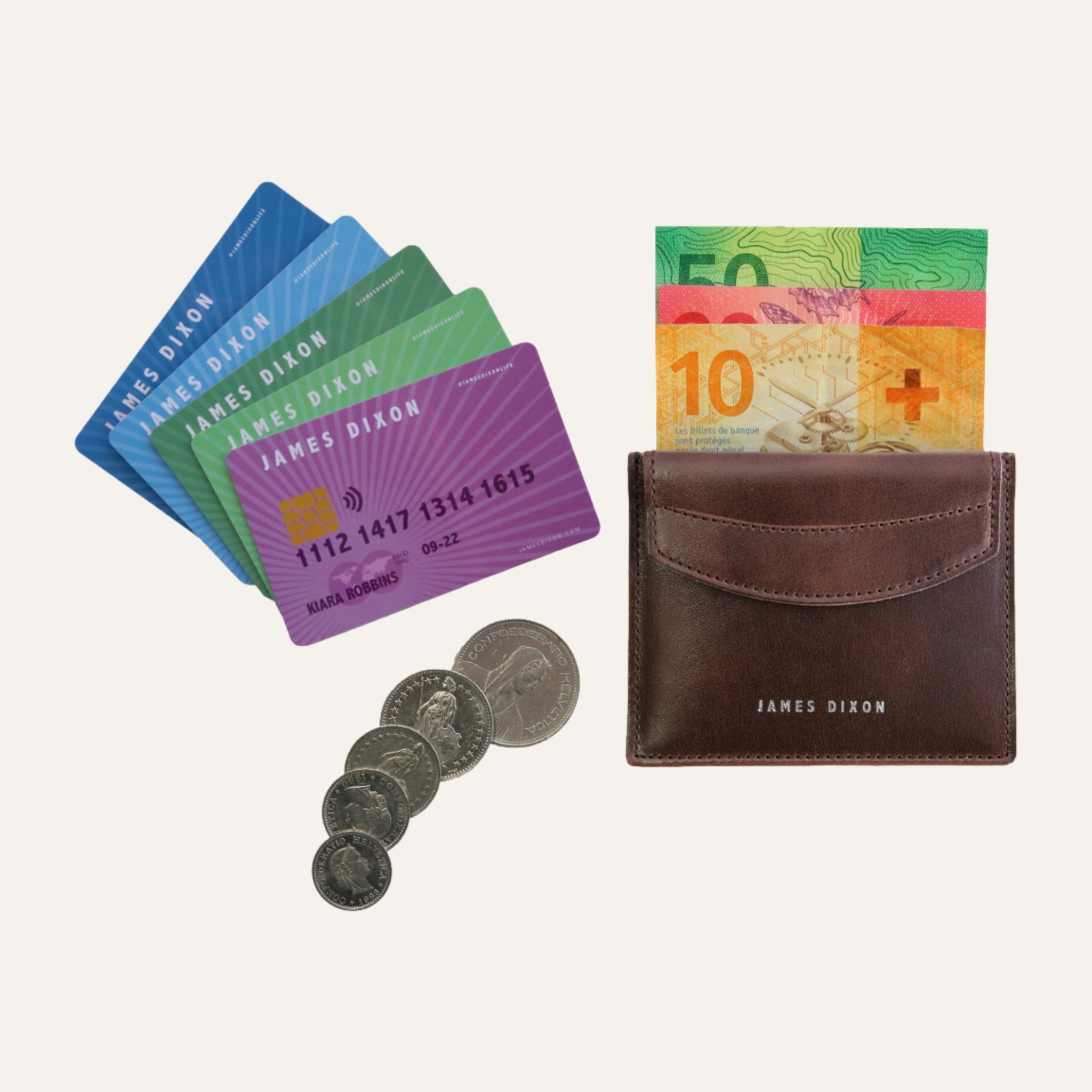 Dark Brown Cacao - Classic - Coin Pocket - Cardholder