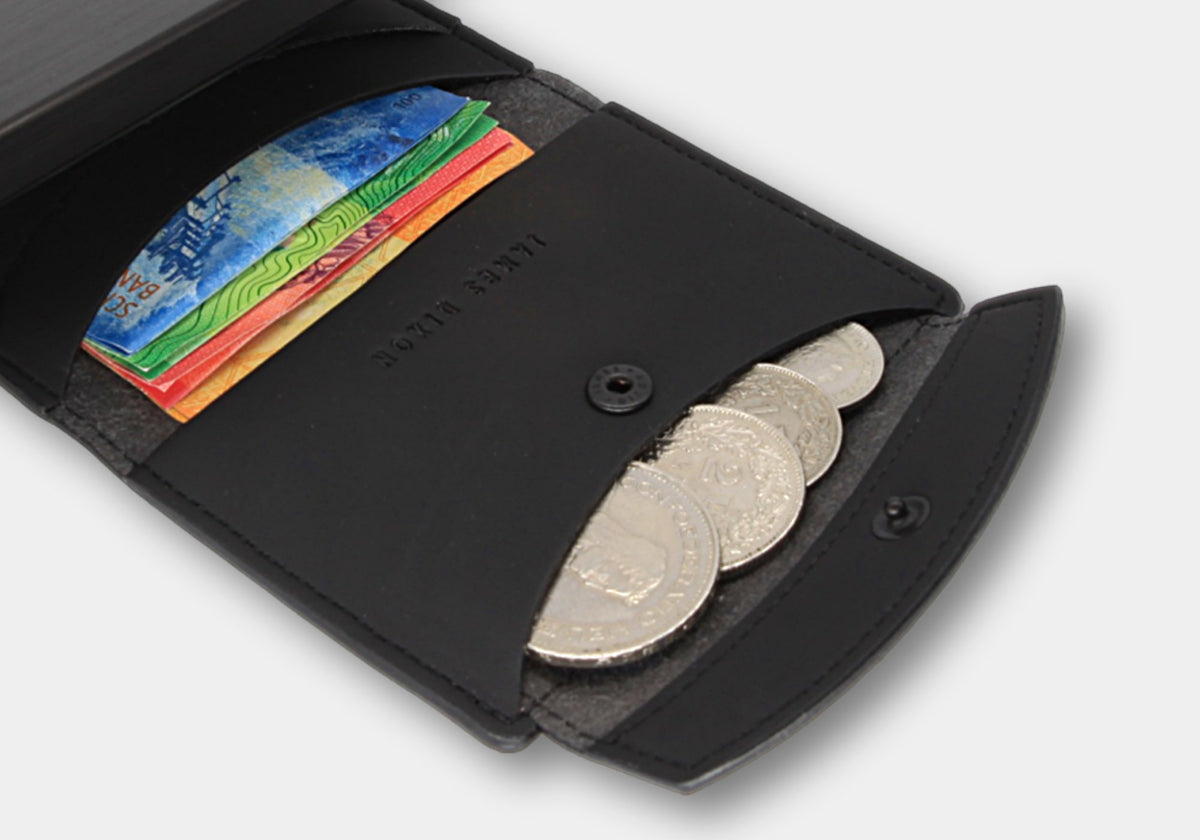 James Dixon Slim RFID Wallet, Black, Nautica, Coin Pocket, Snap