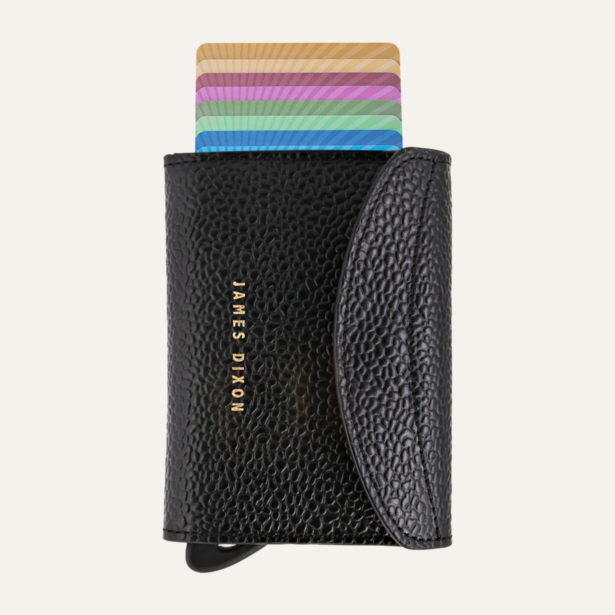 Black/Gold - Caviar - Coin Pocket - Flap - Wallet