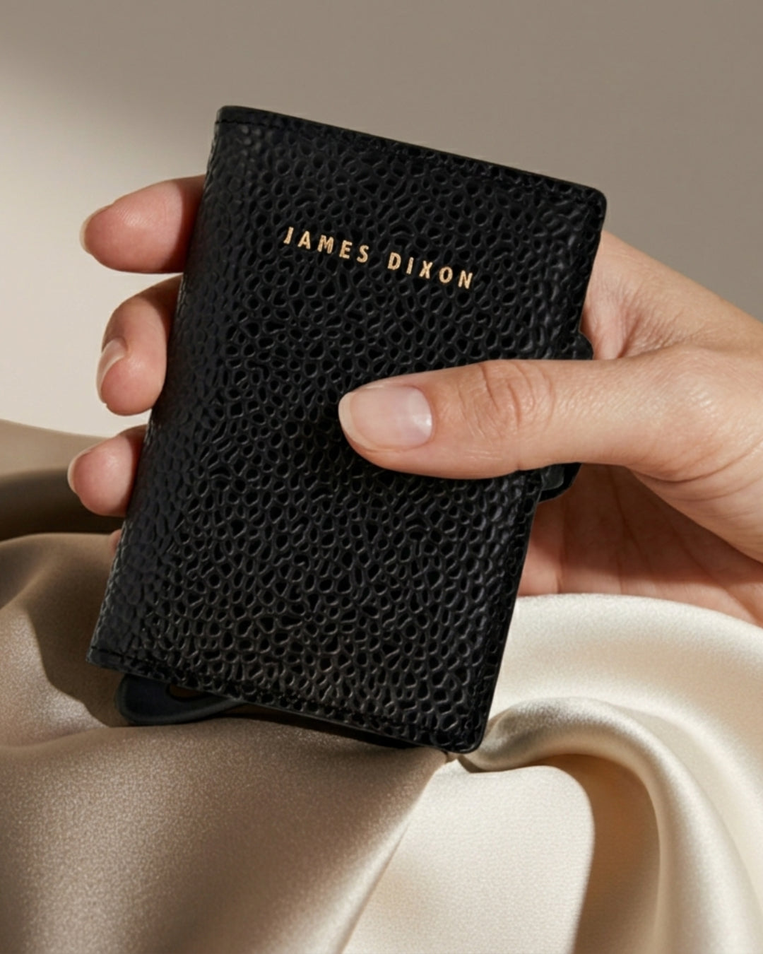 Black/Gold - Caviar - Monnaie - Bouton - Porte-cartes