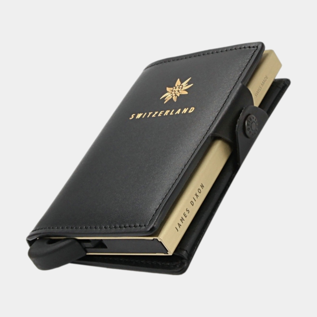 Black/Gold Switzerland - One - Coin Pocket - Snap - Wallet