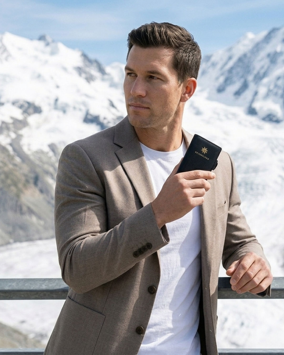 Black/Gold Switzerland - One - Coin Pocket - Snap - Wallet