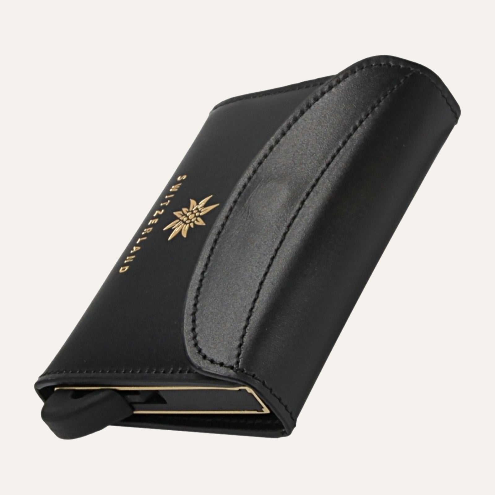 Grande One Black Gold Switzerland Coin Pocket Wallet