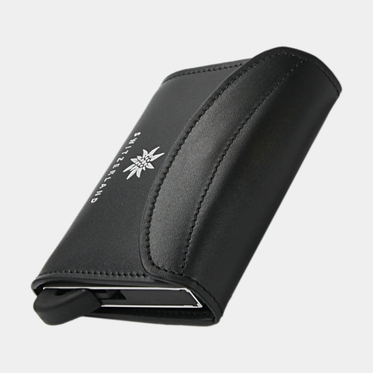 Black/Silver Switzerland - One - Coin Pocket - Flap - Wallet