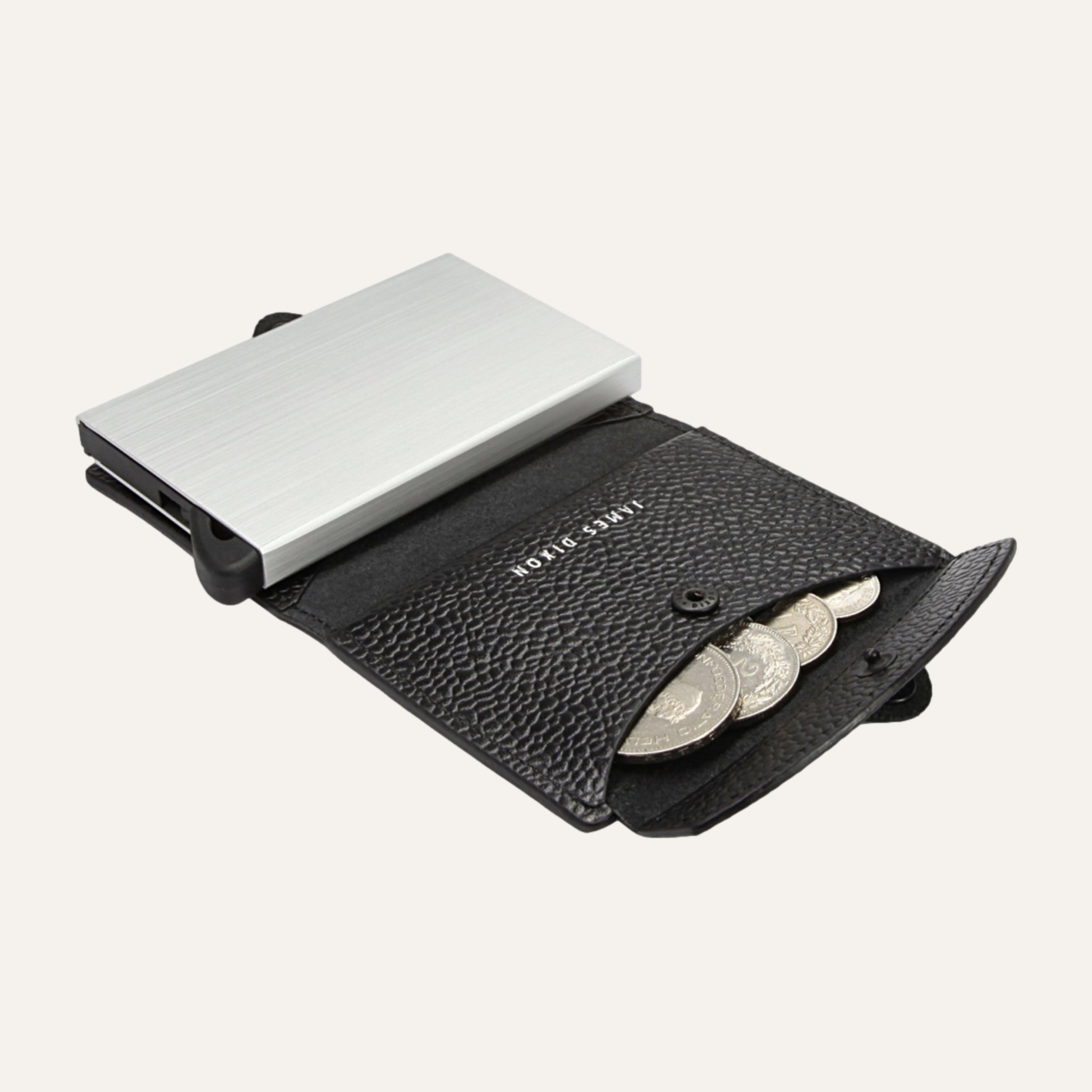 Black/Silver - Caviar - Münzfach - Knopf - Portemonnaie