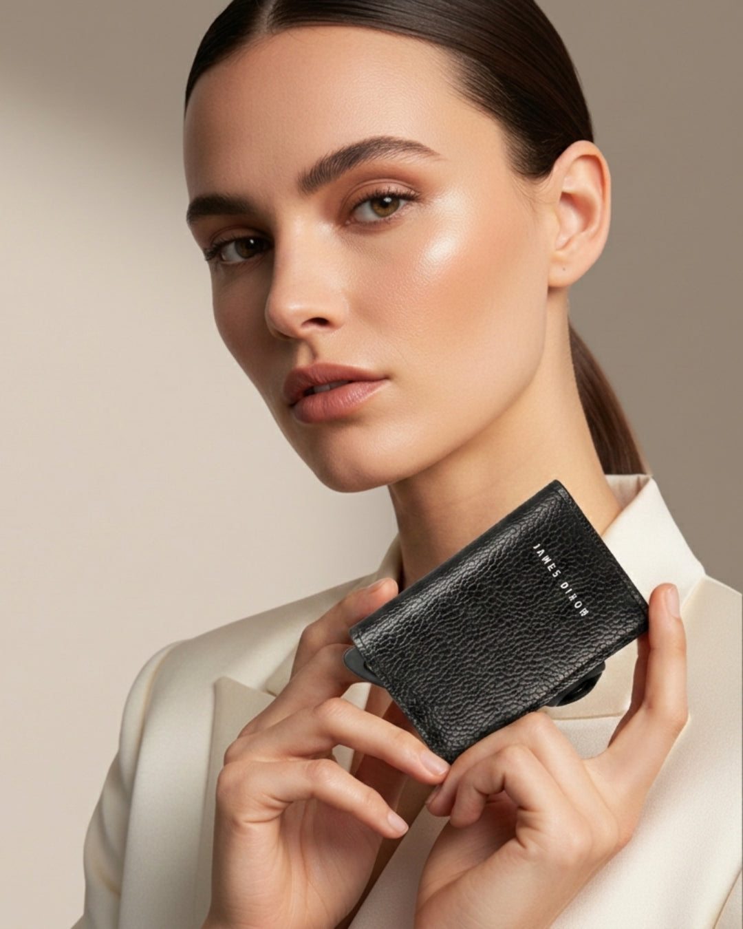 Black/Silver - Caviar - Münzfach - Knopf - Portemonnaie