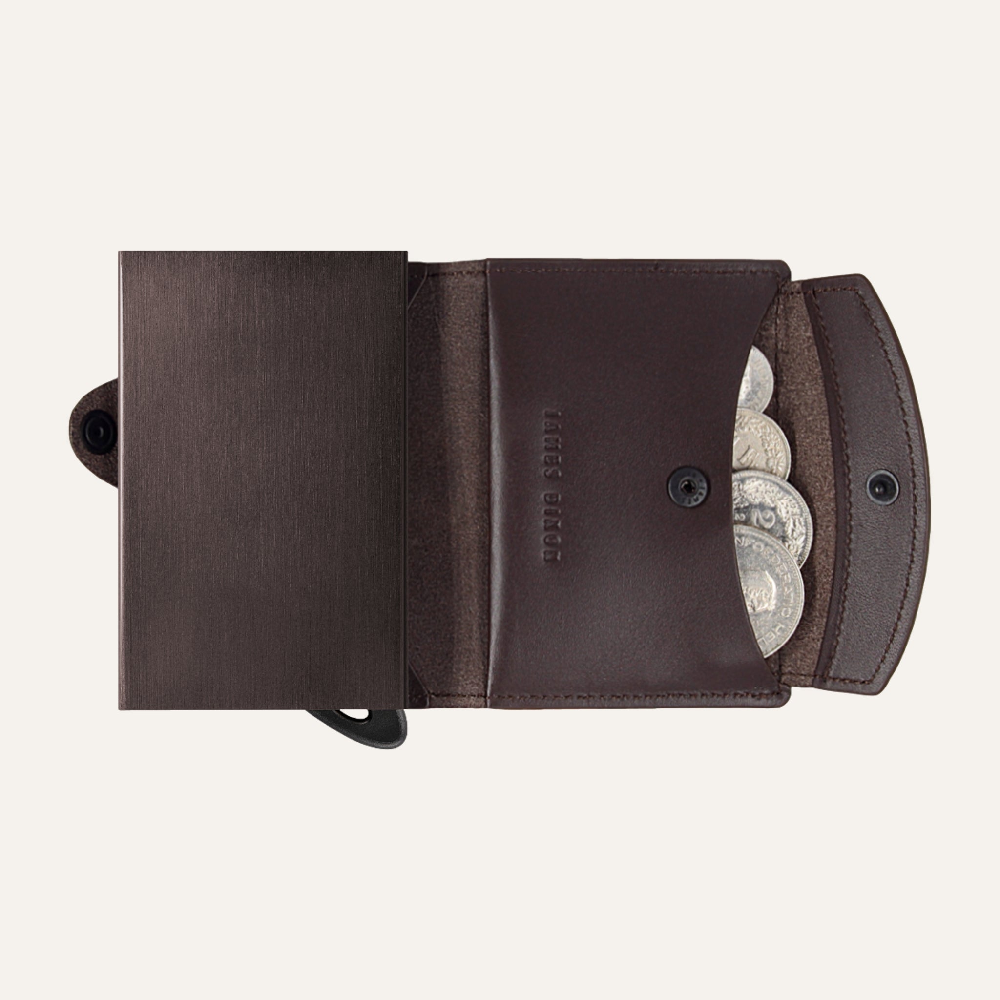 Dark Brown Cacao - One - Coin Pocket - Snap - Wallet