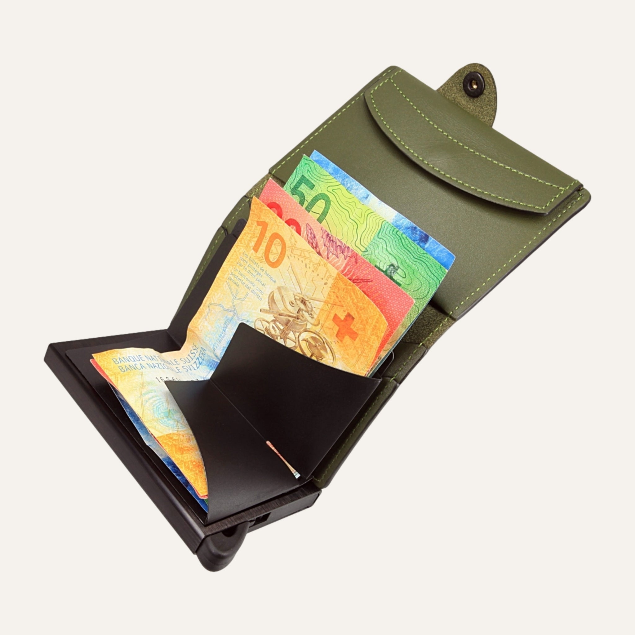 Green - One - Coin Pocket - Snap - Wallet