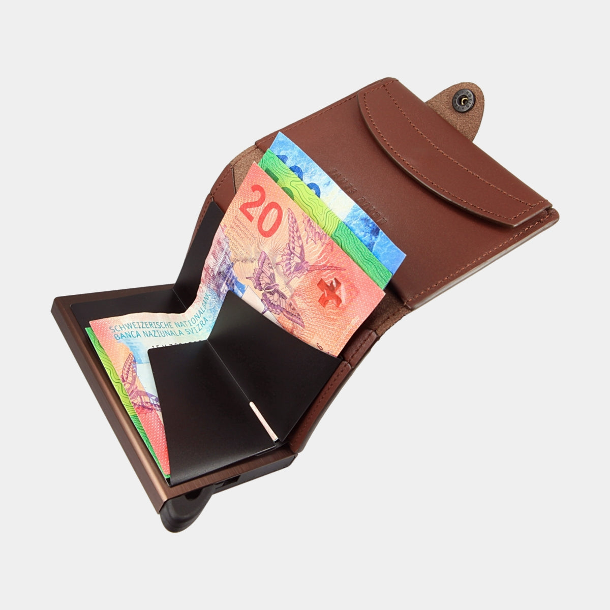 Brown Havana - One - Coin Pocket - Snap - Wallet