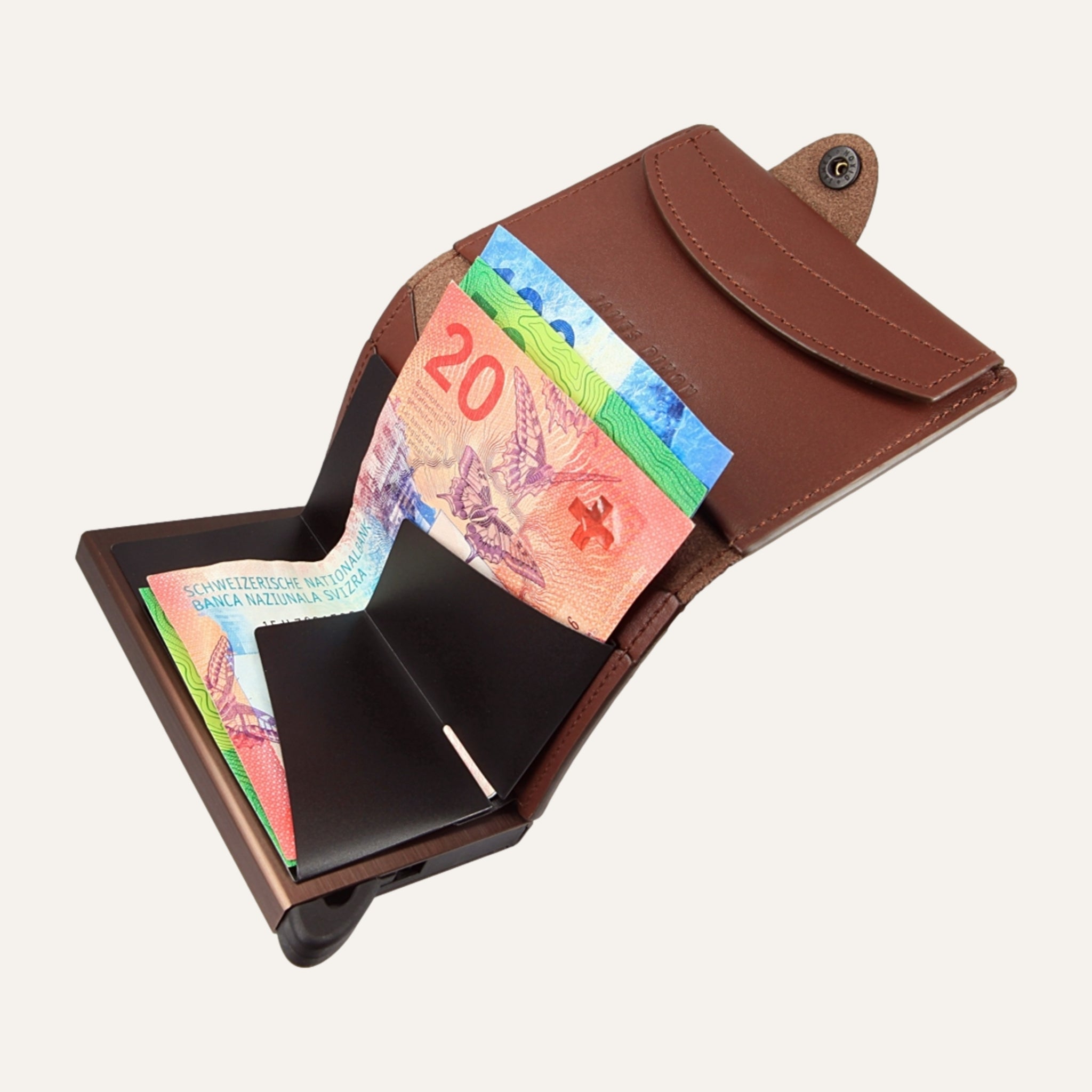 Brown Havana - One - Coin Pocket - Snap - Wallet