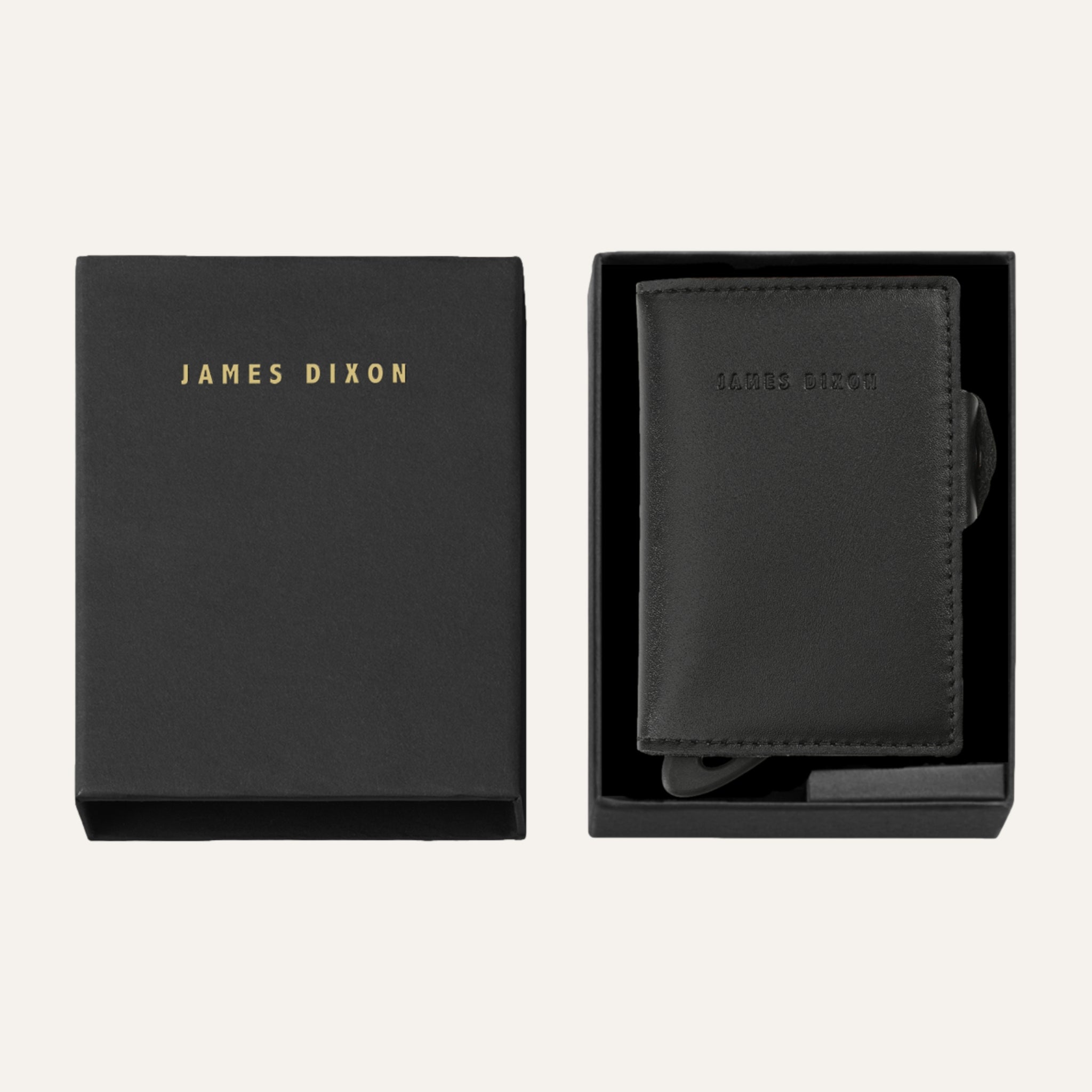 James Dixon Slim RFID Wallet, Black, One, XL, Coin Pocket, Snap